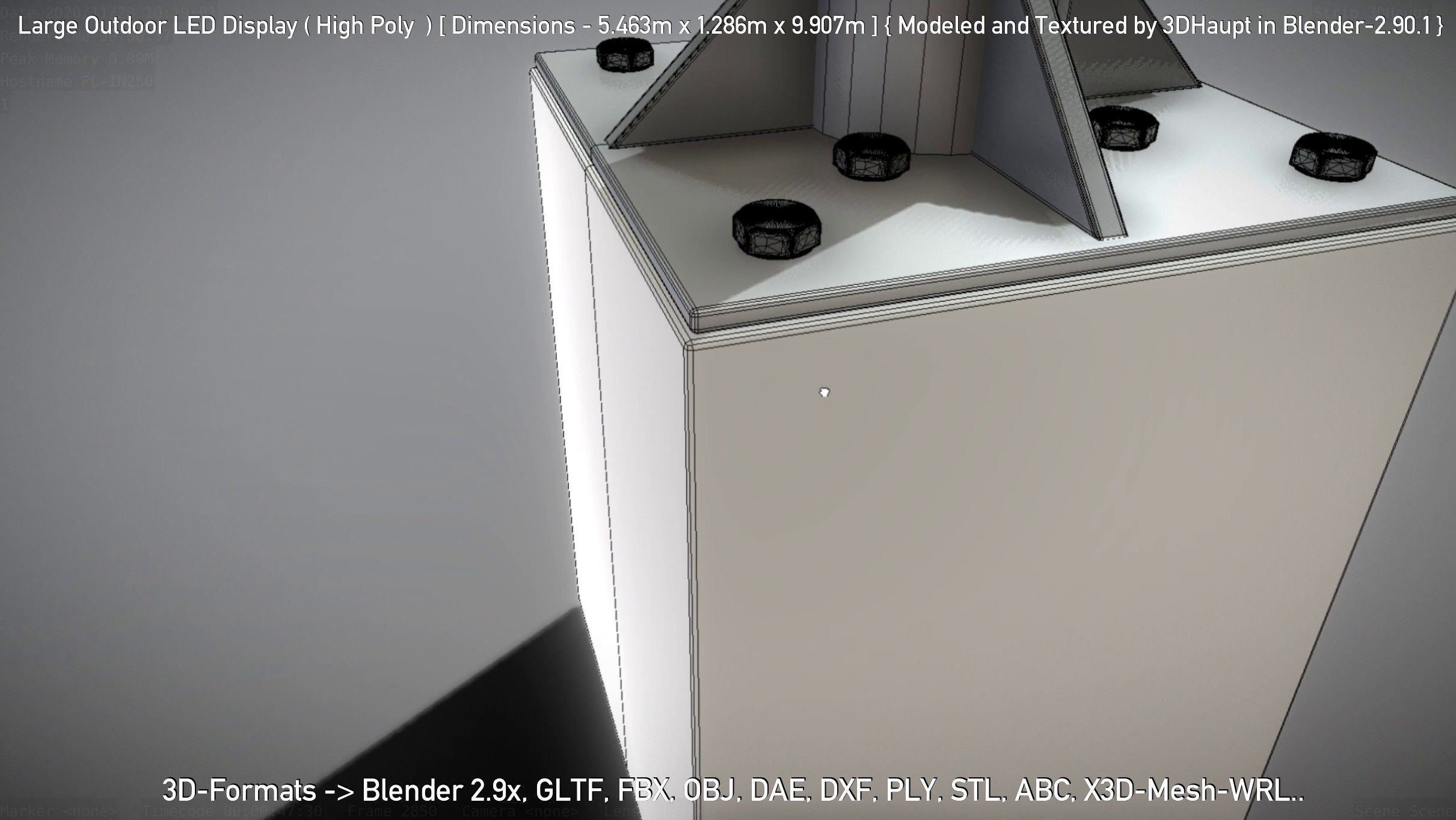 Large Outdoor LED Display High-Poly 3D model_84