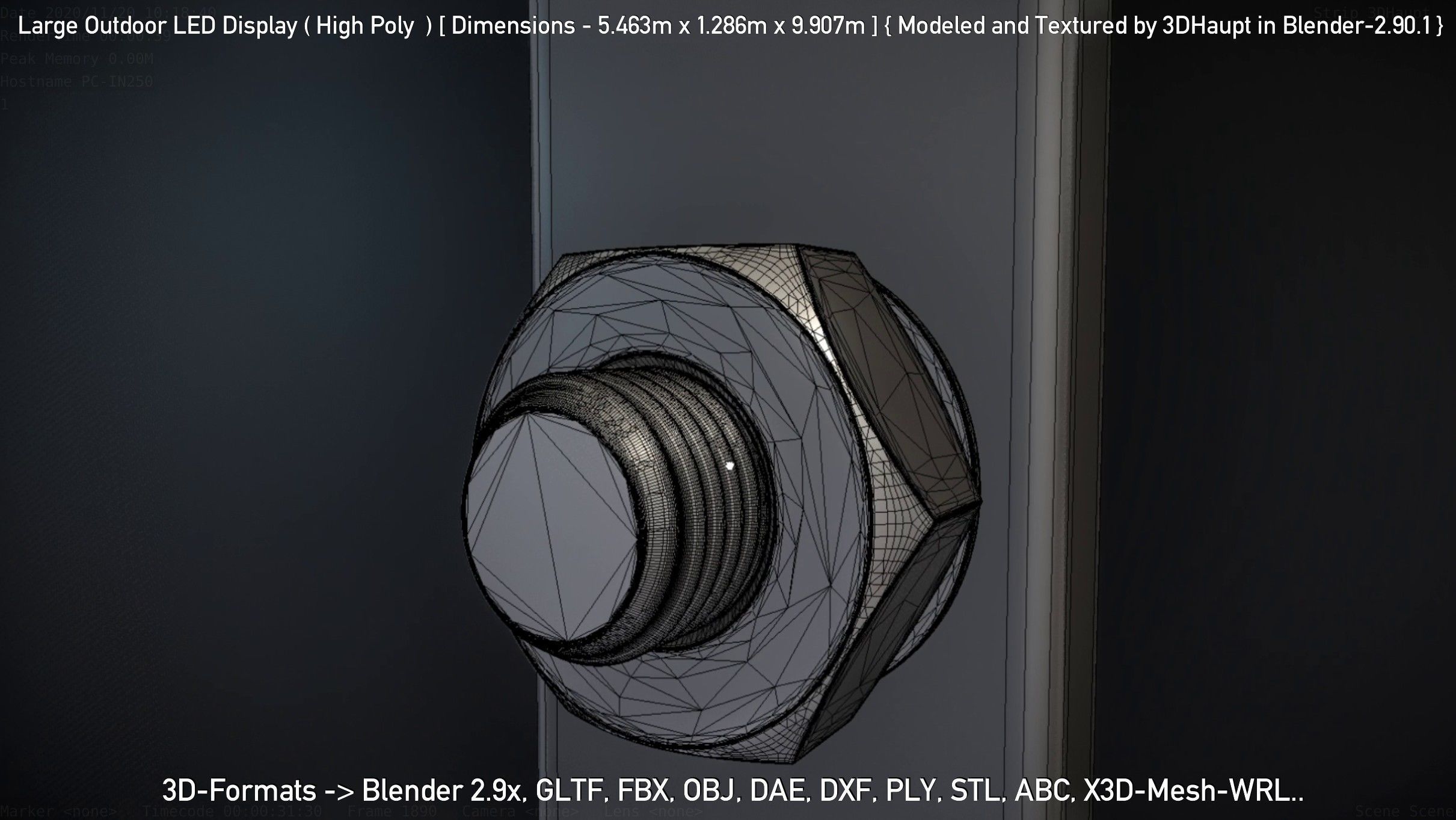 Large Outdoor LED Display High-Poly 3D model_15