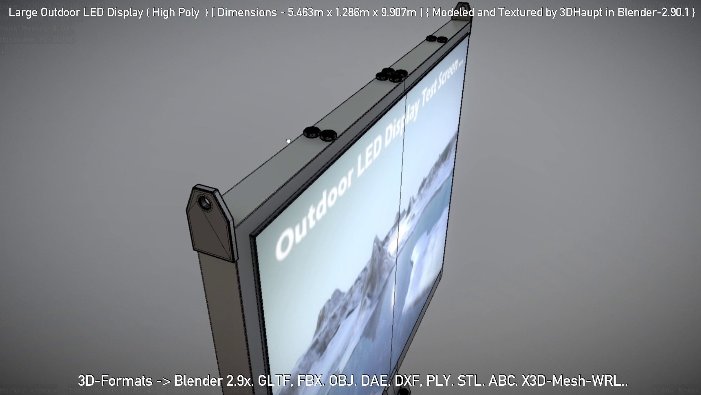 Large Outdoor LED Display High-Poly 3D model_49