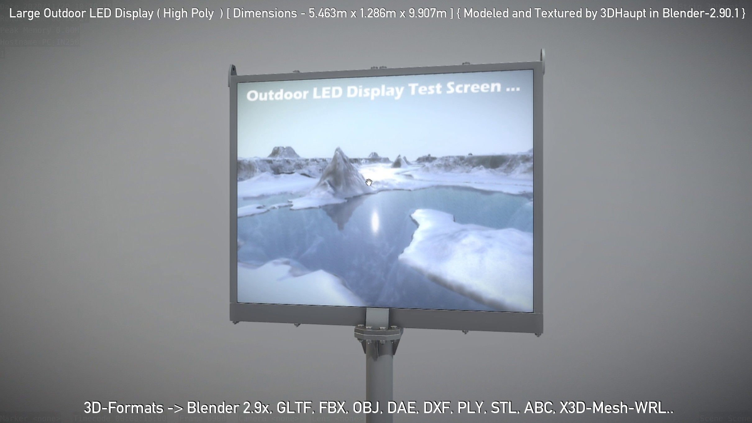 Large Outdoor LED Display High-Poly 3D model_64