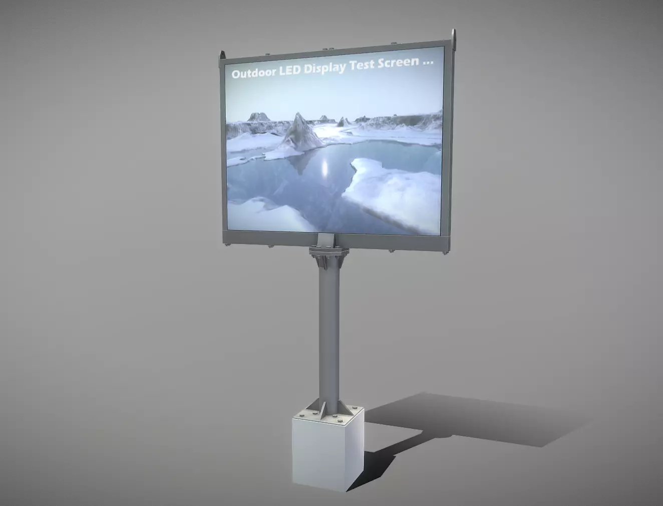 Large Outdoor LED Display High-Poly 3D model_0