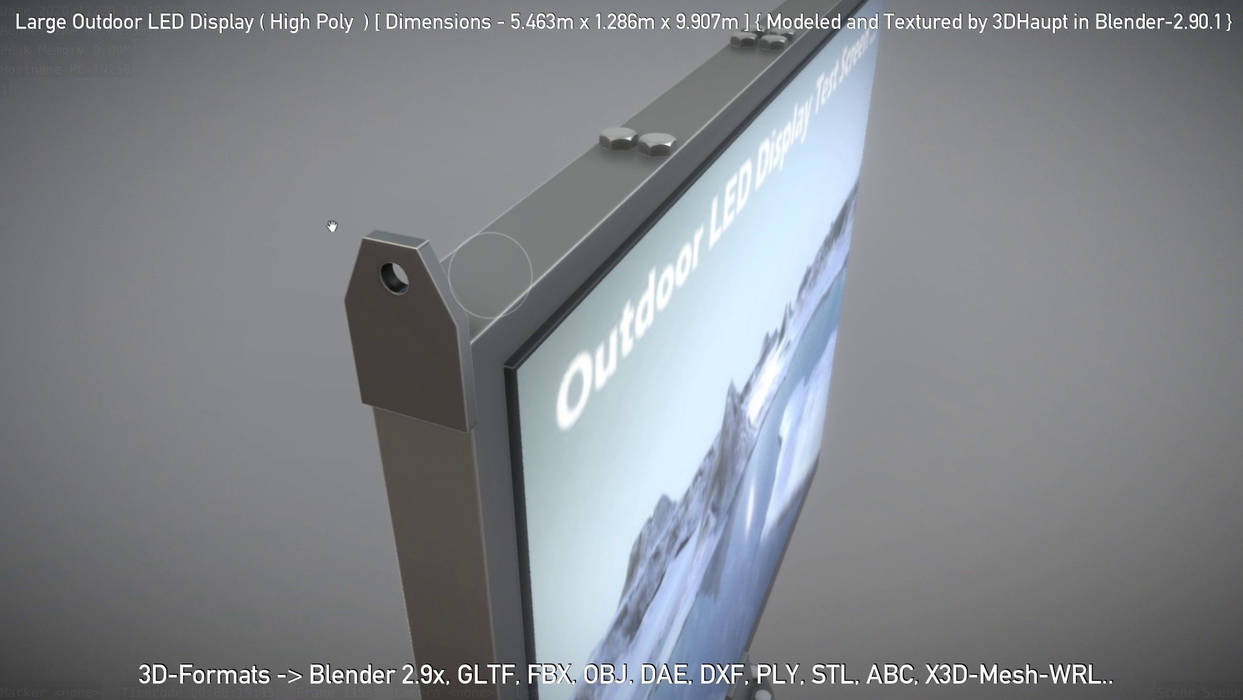 Large Outdoor LED Display High-Poly 3D model_20
