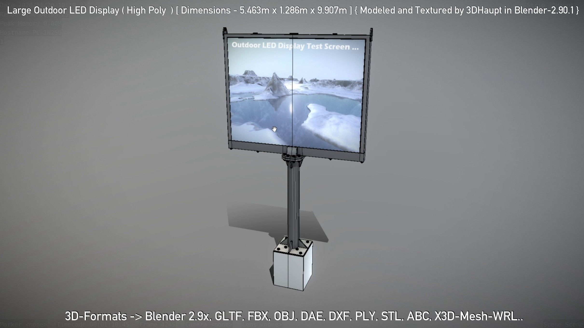 Large Outdoor LED Display High-Poly 3D model_100