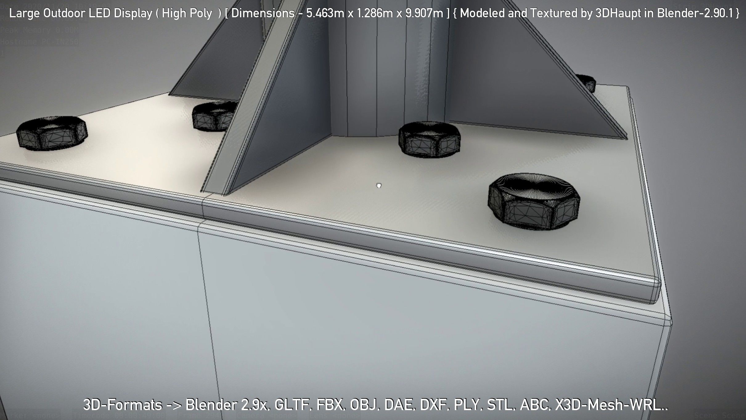 Large Outdoor LED Display High-Poly 3D model_85