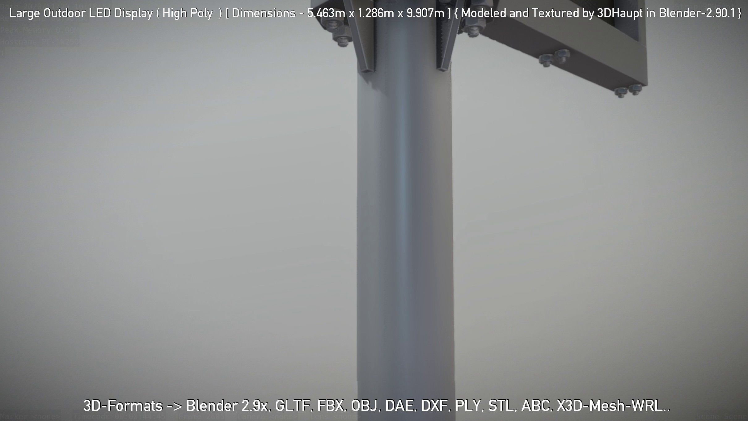 Large Outdoor LED Display High-Poly 3D model_82