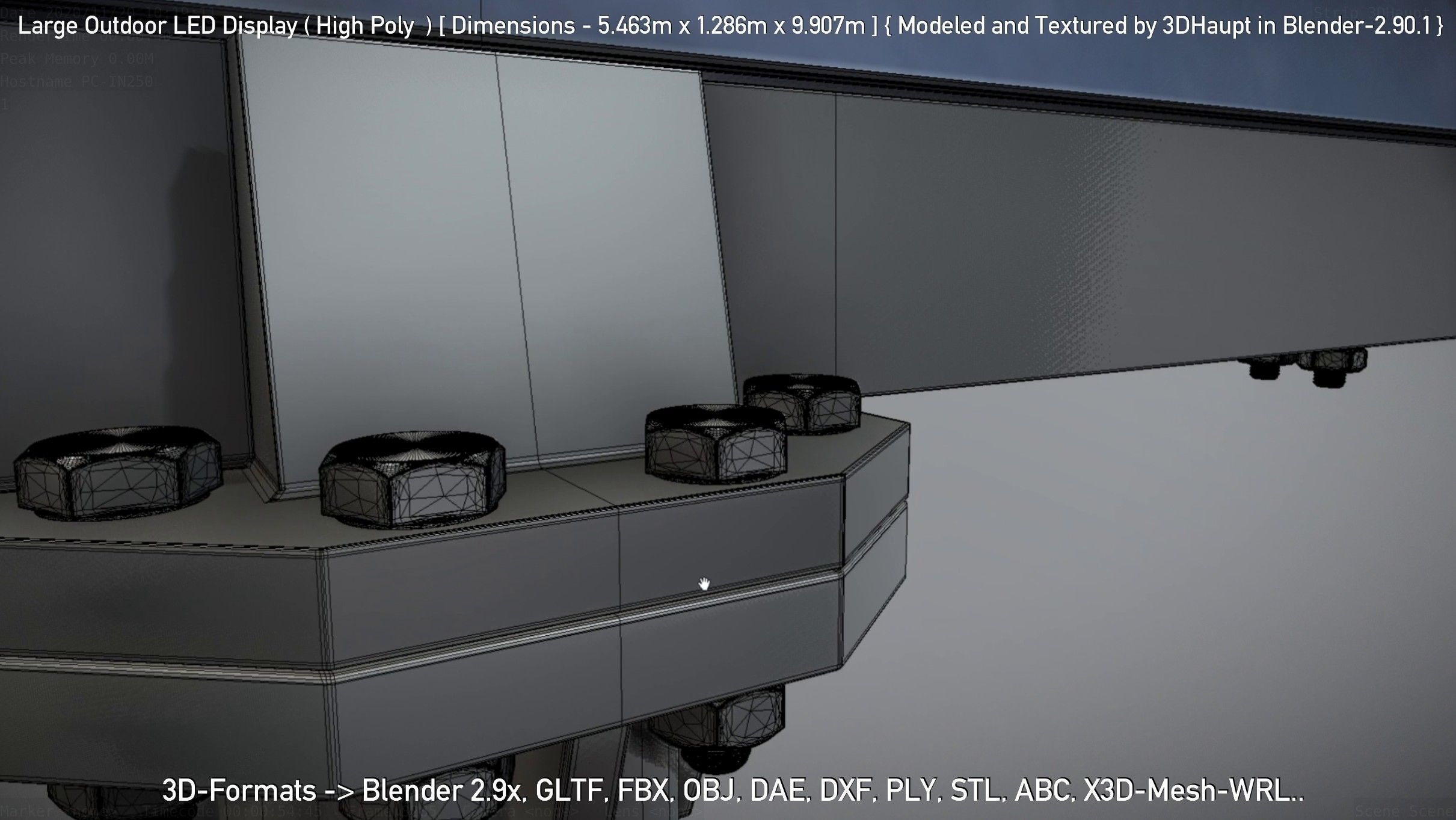 Large Outdoor LED Display High-Poly 3D model_44