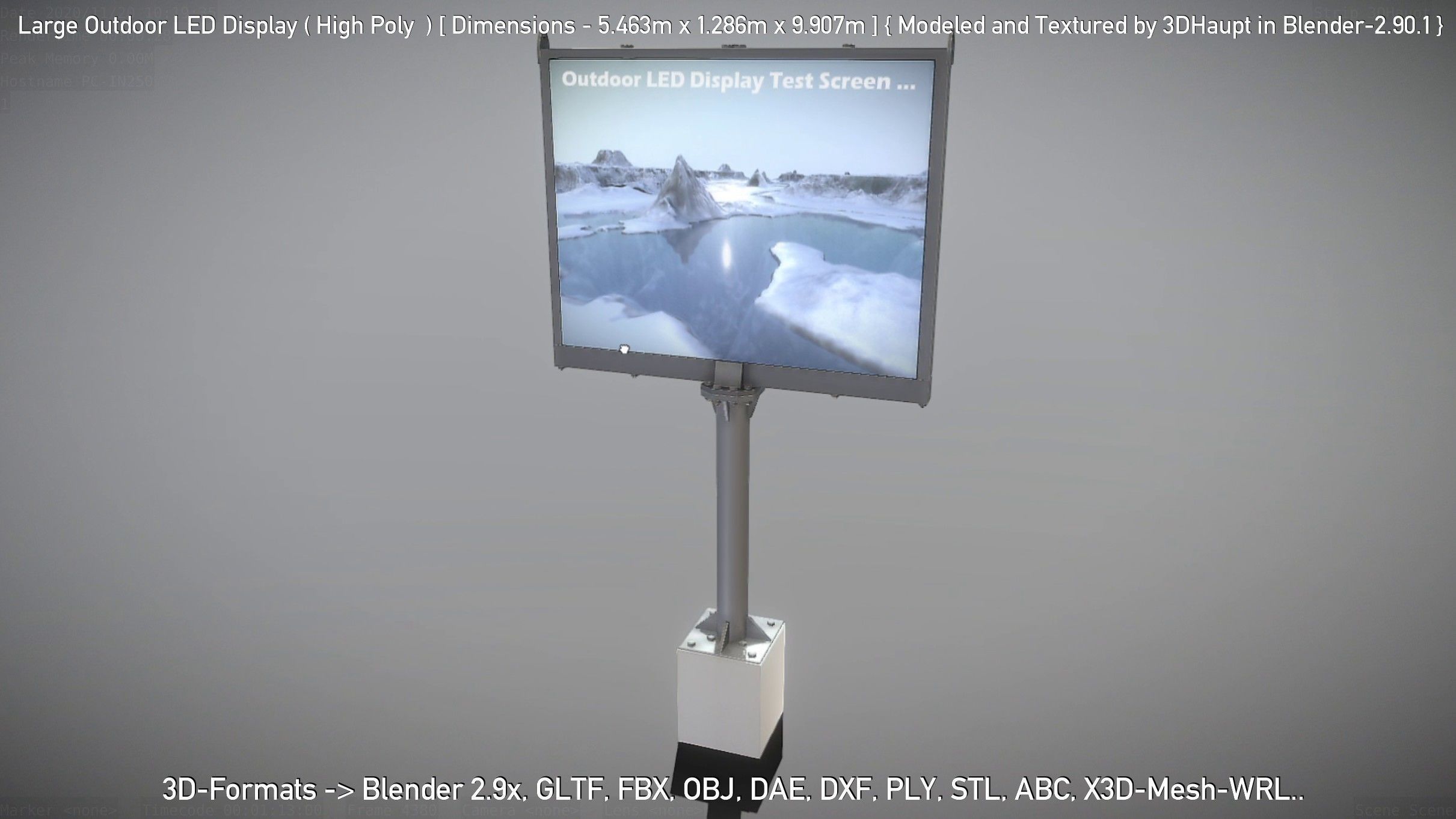 Large Outdoor LED Display High-Poly 3D model_149