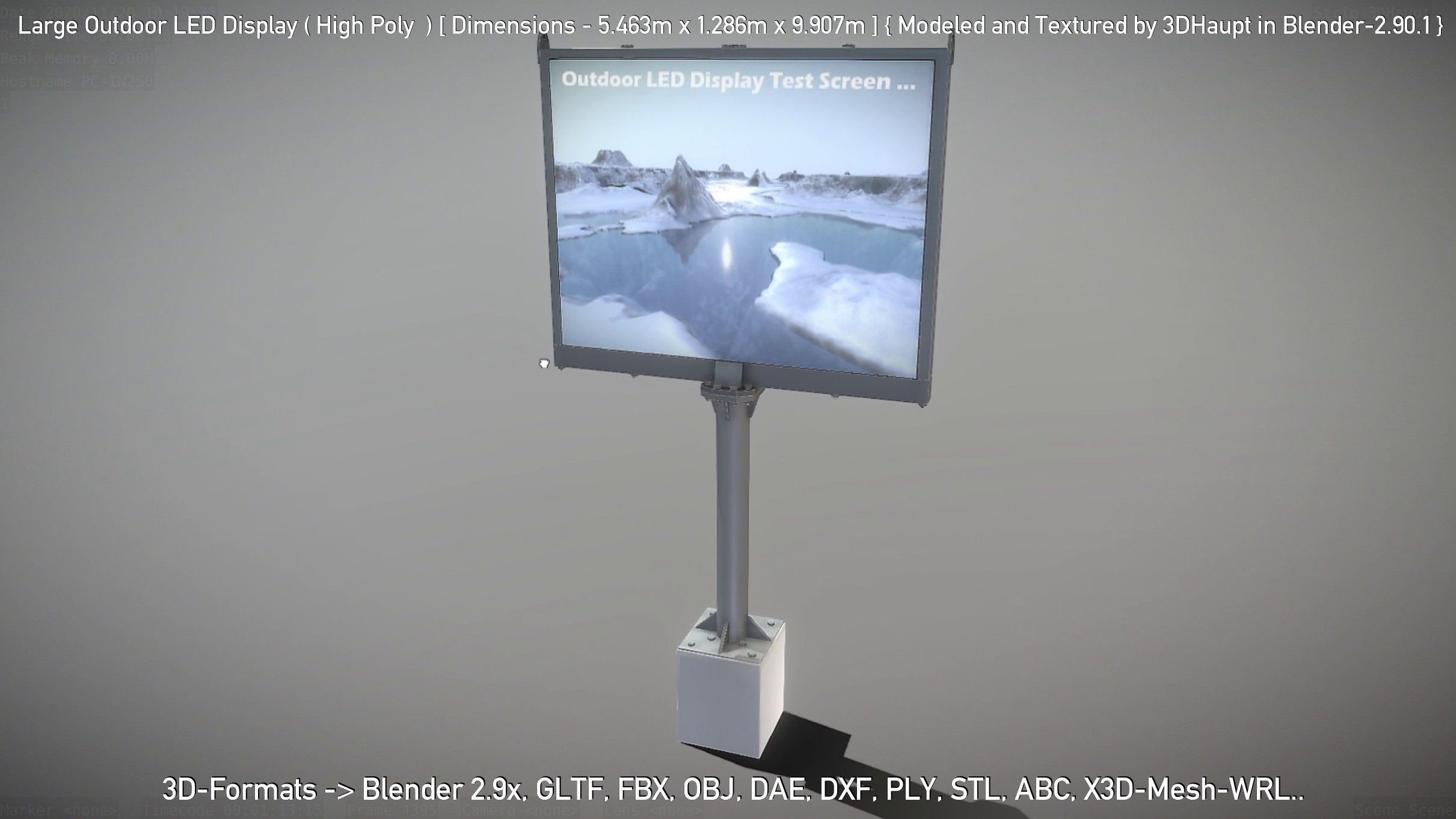 Large Outdoor LED Display High-Poly 3D model_57