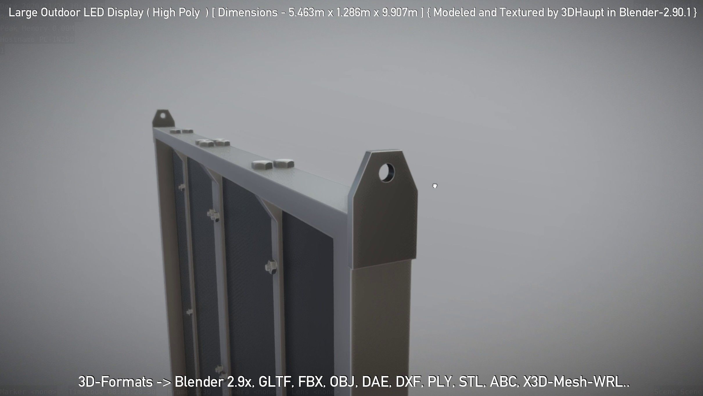 Large Outdoor LED Display High-Poly 3D model_12