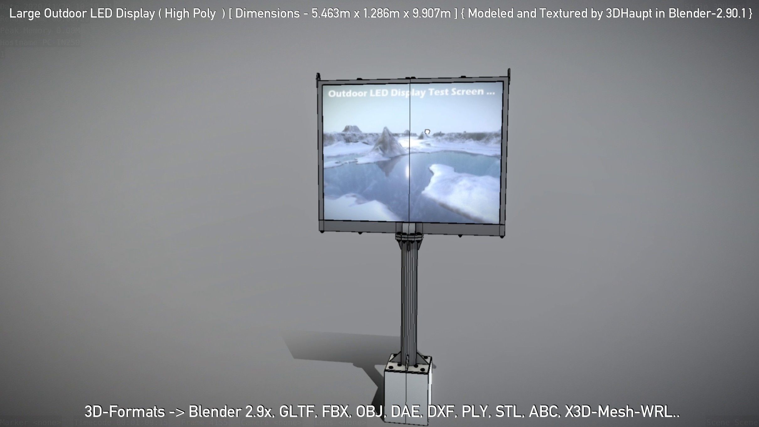 Large Outdoor LED Display High-Poly 3D model_98