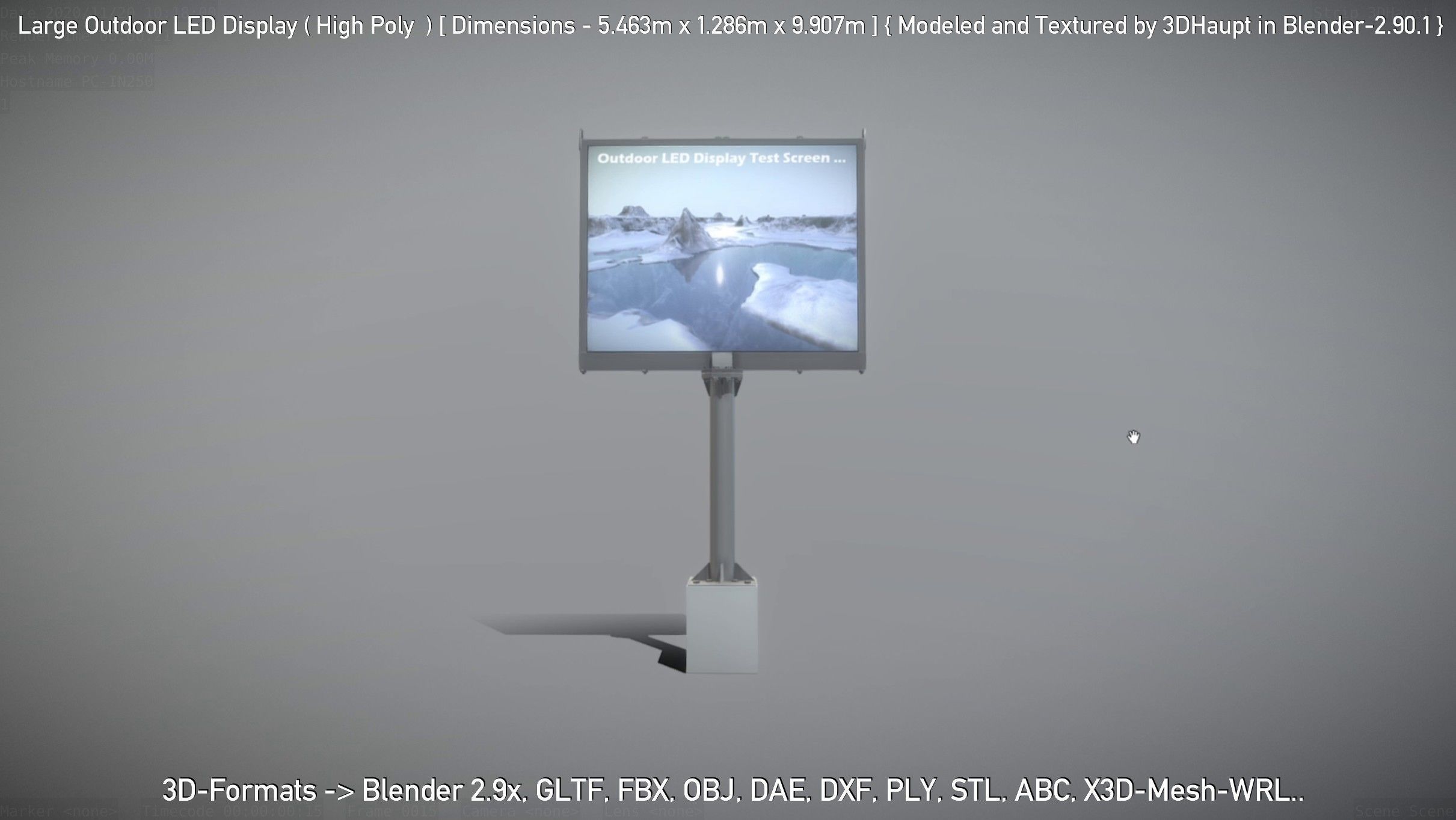 Large Outdoor LED Display High-Poly 3D model_59
