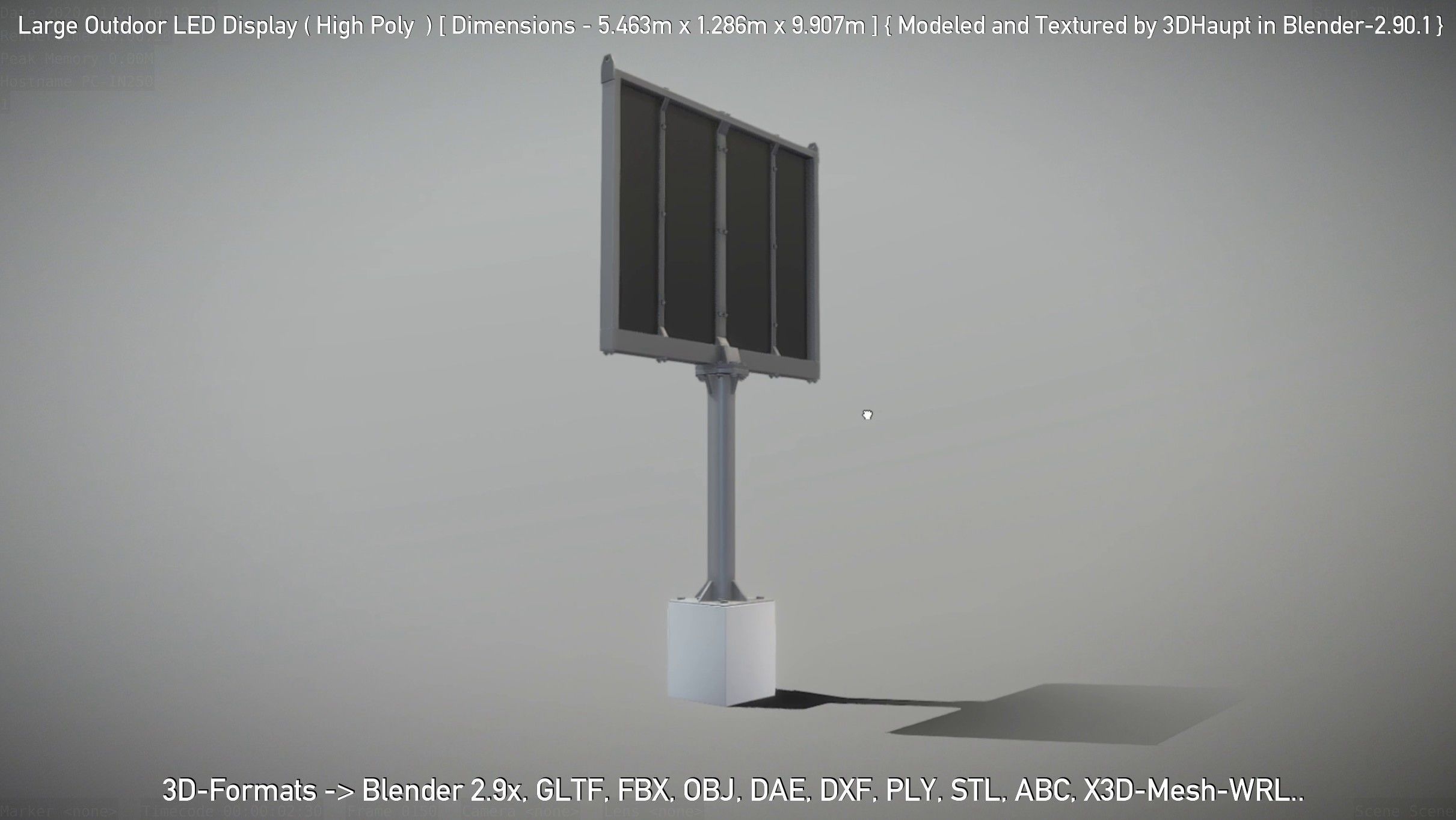 Large Outdoor LED Display High-Poly 3D model_8