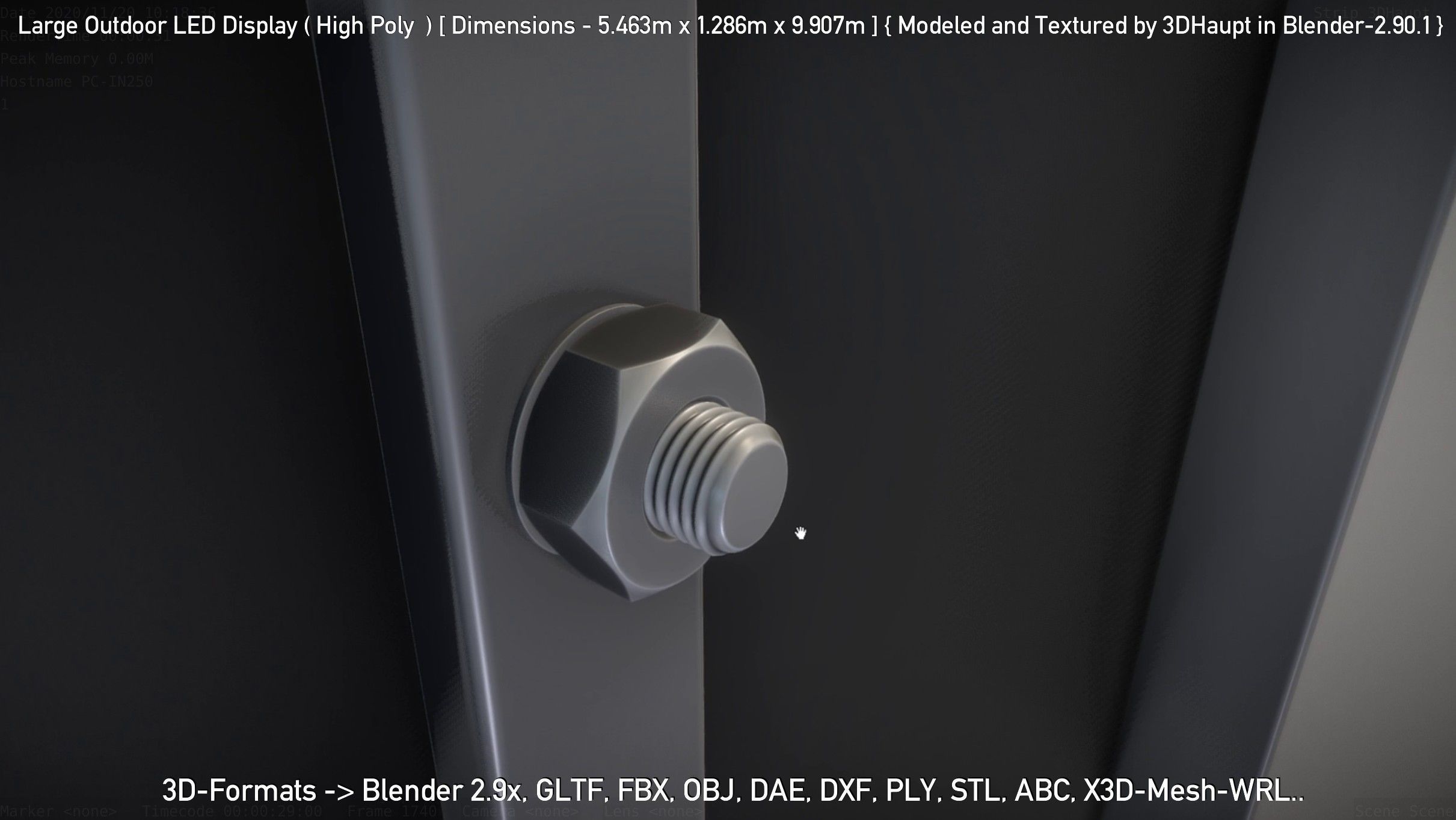 Large Outdoor LED Display High-Poly 3D model_120