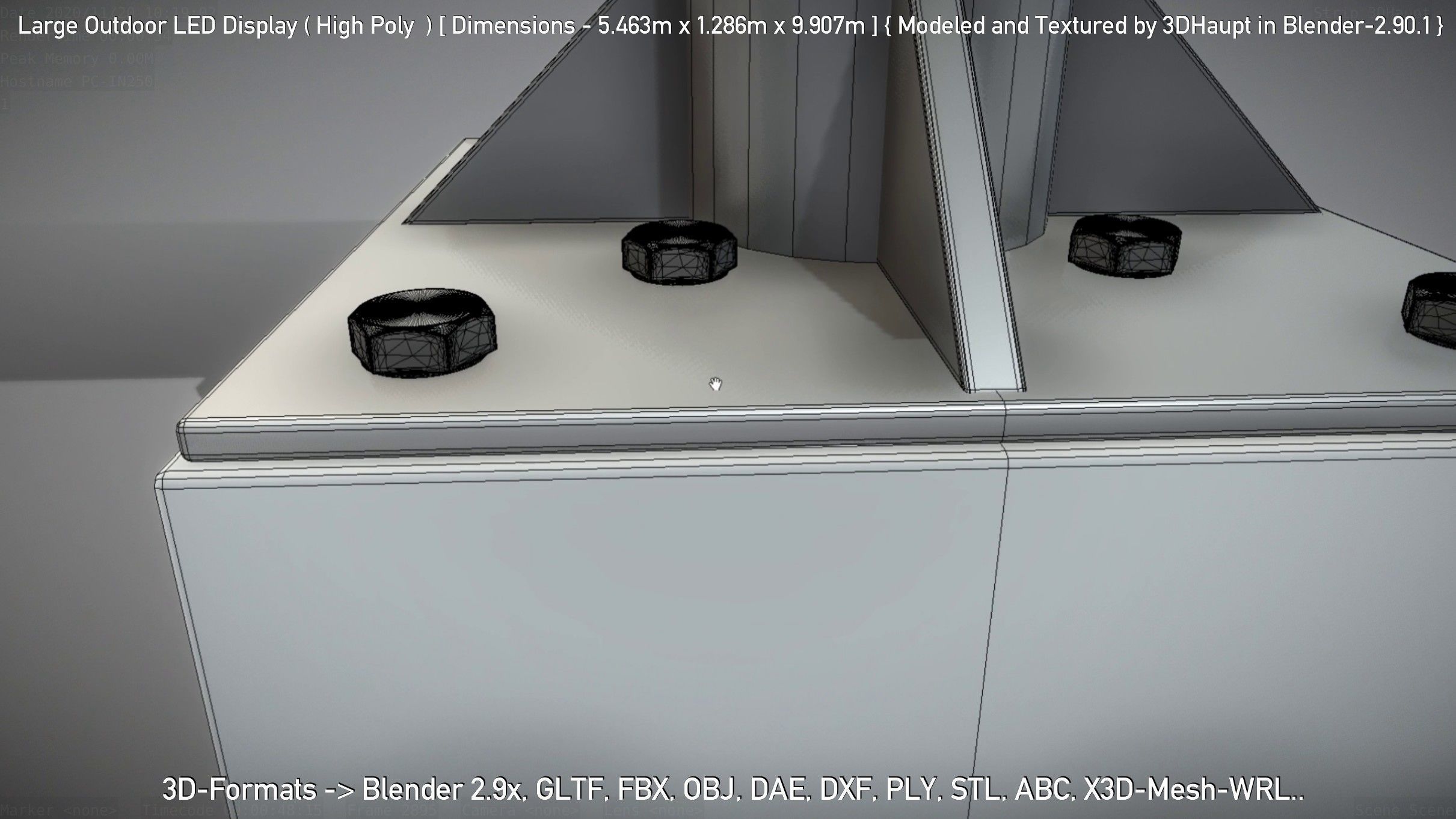 Large Outdoor LED Display High-Poly 3D model_134