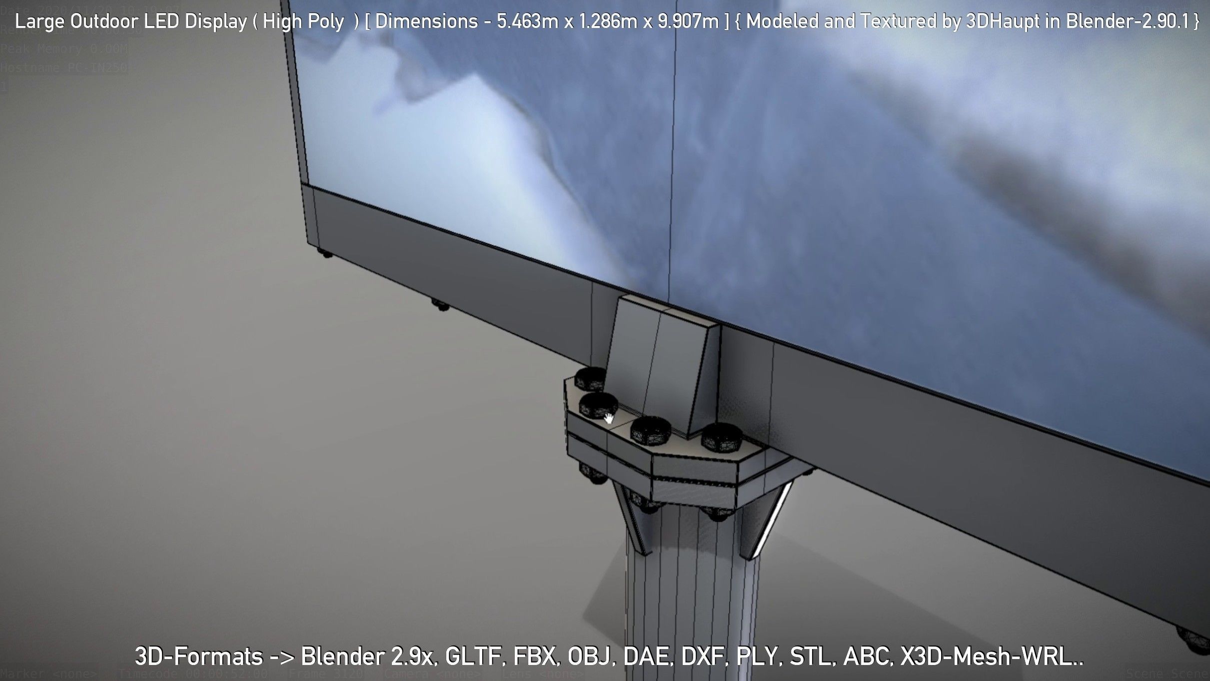 Large Outdoor LED Display High-Poly 3D model_42