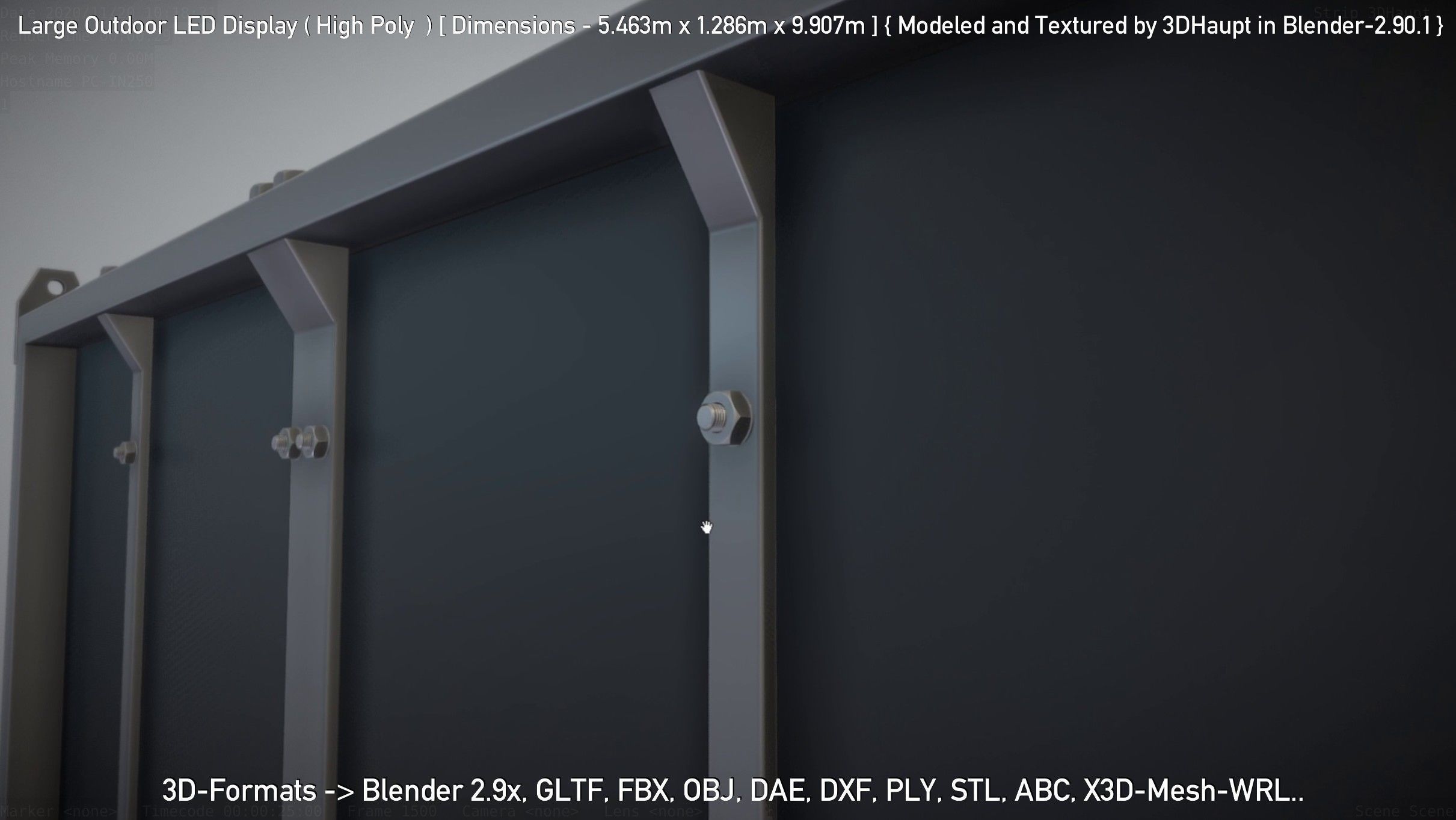 Large Outdoor LED Display High-Poly 3D model_70