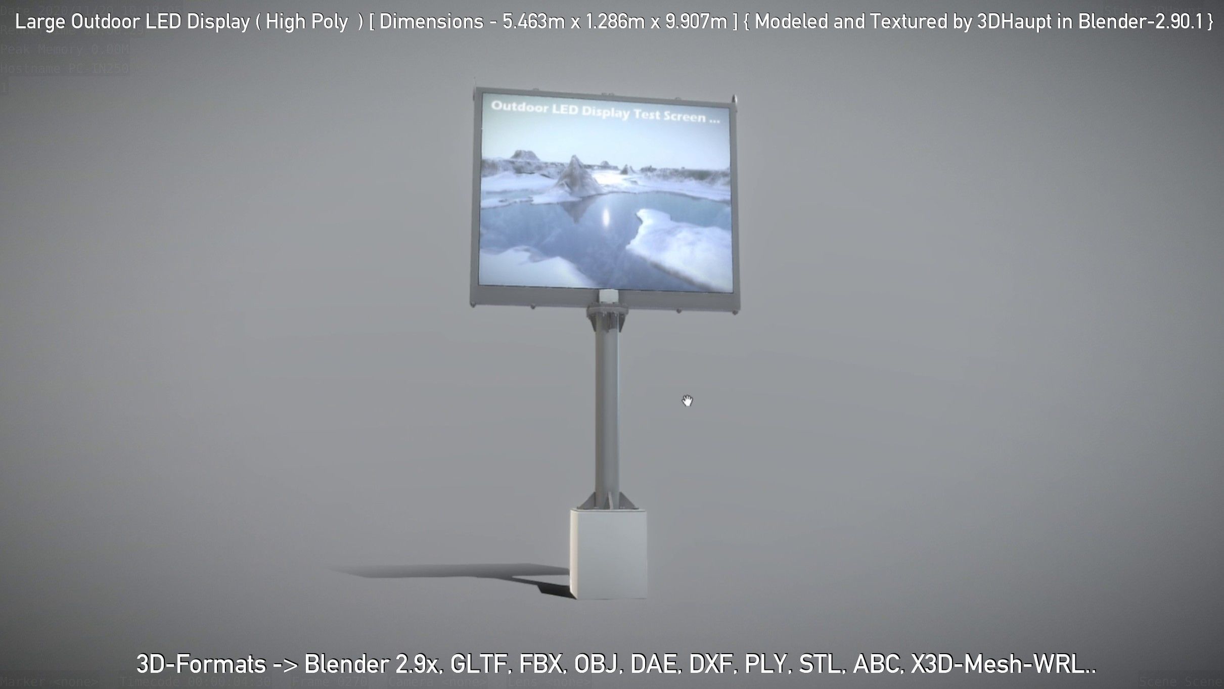 Large Outdoor LED Display High-Poly 3D model_133