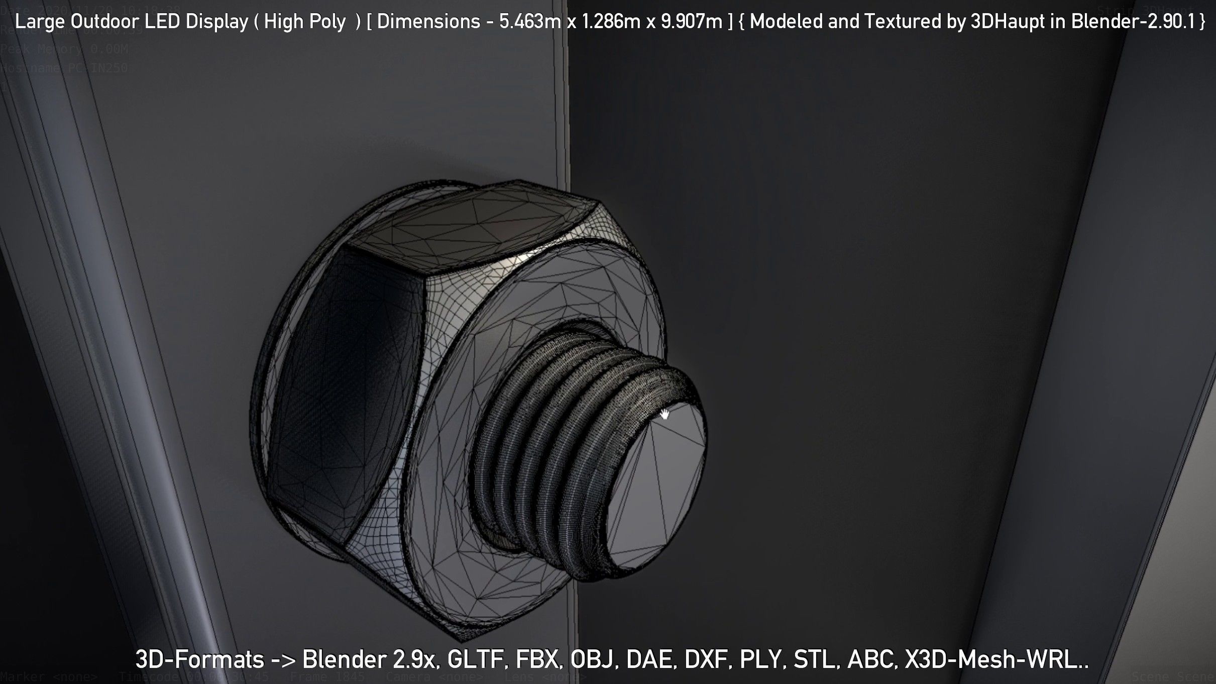 Large Outdoor LED Display High-Poly 3D model_27