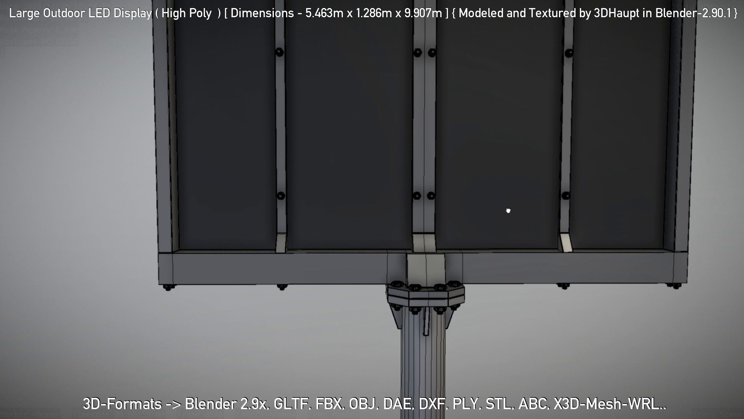 Large Outdoor LED Display High-Poly 3D model_140