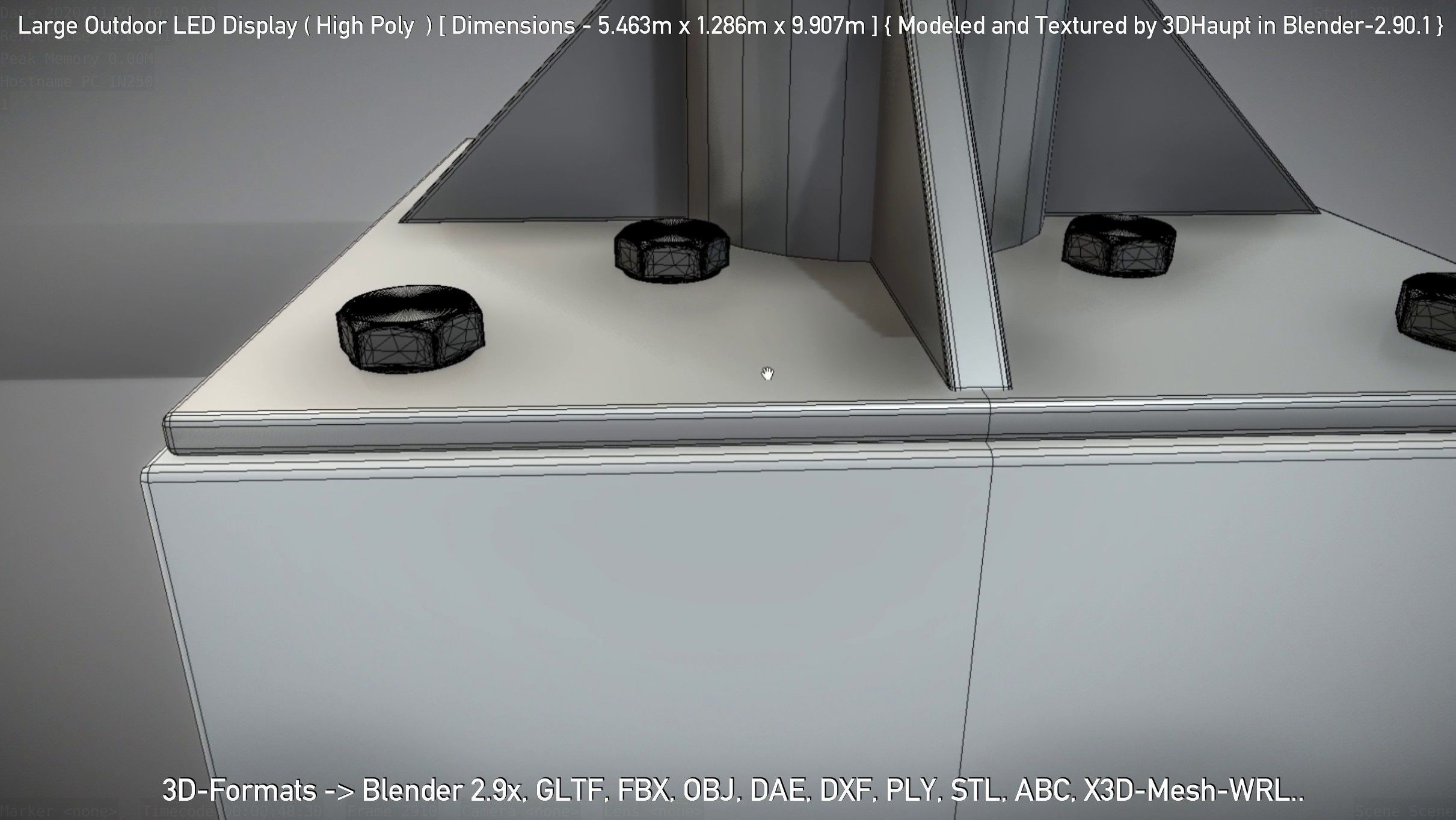 Large Outdoor LED Display High-Poly 3D model_39