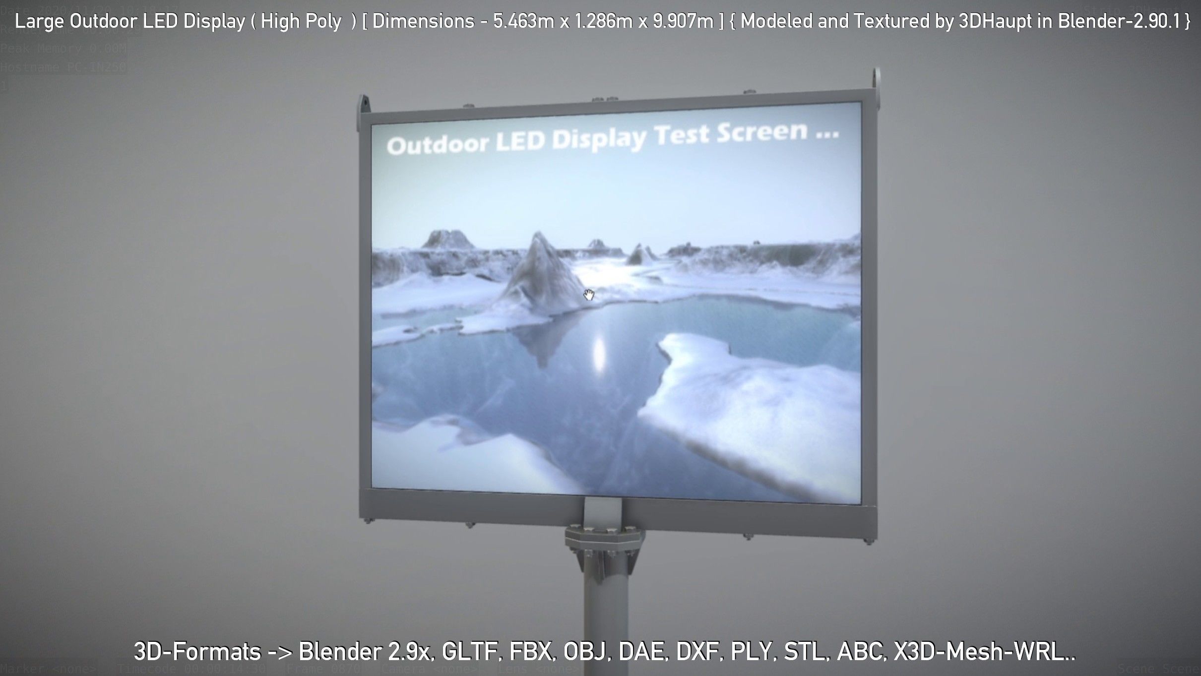 Large Outdoor LED Display High-Poly 3D model_108