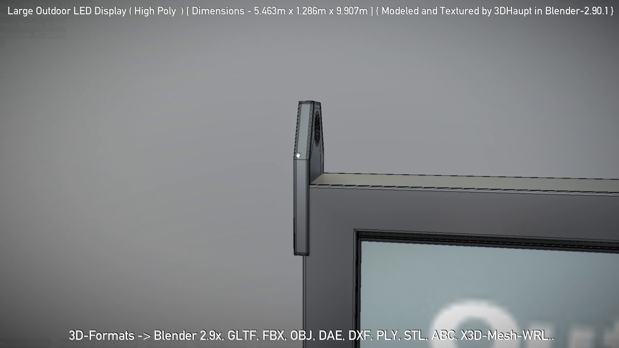 Large Outdoor LED Display High-Poly 3D model_53