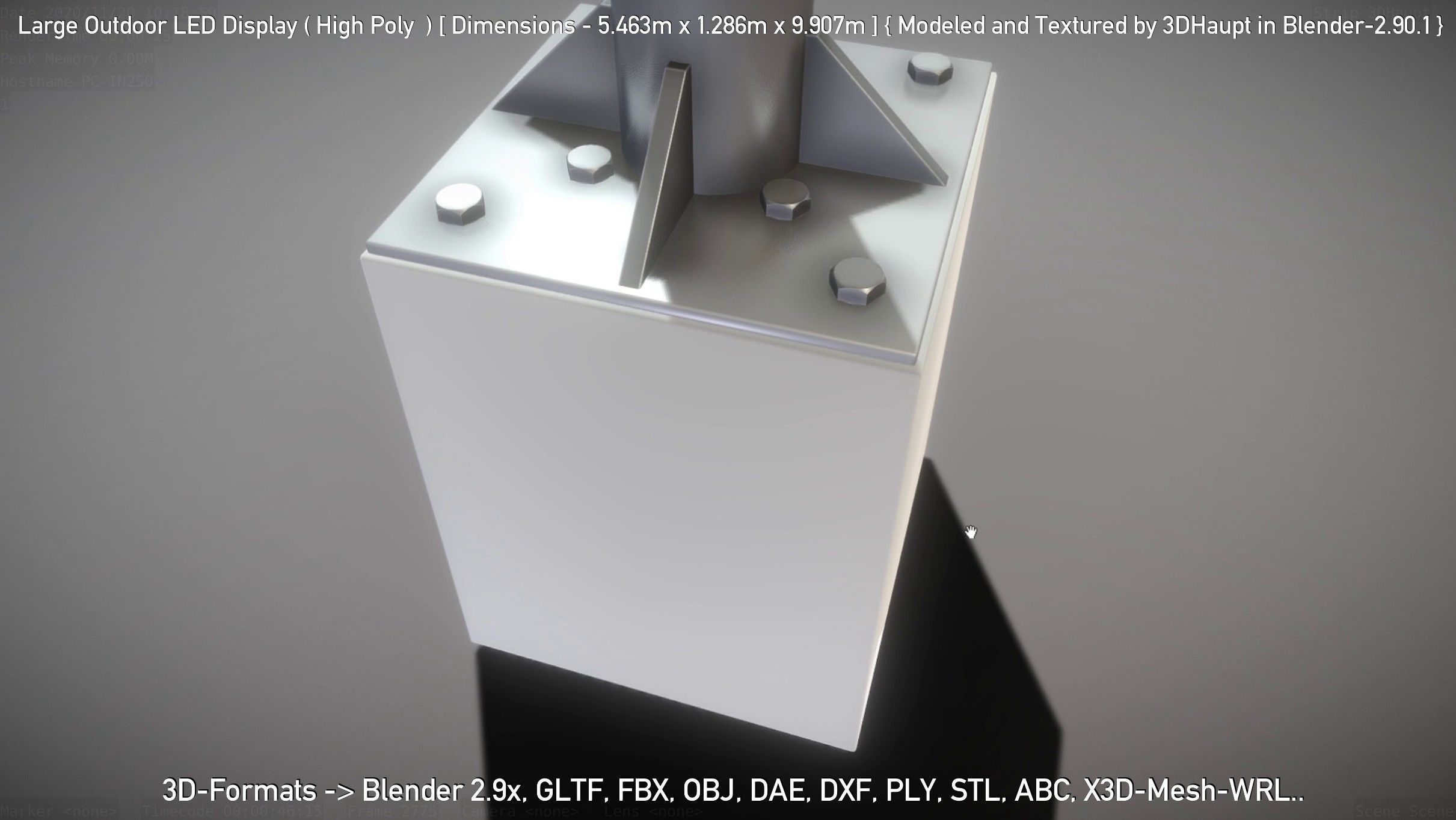 Large Outdoor LED Display High-Poly 3D model_83