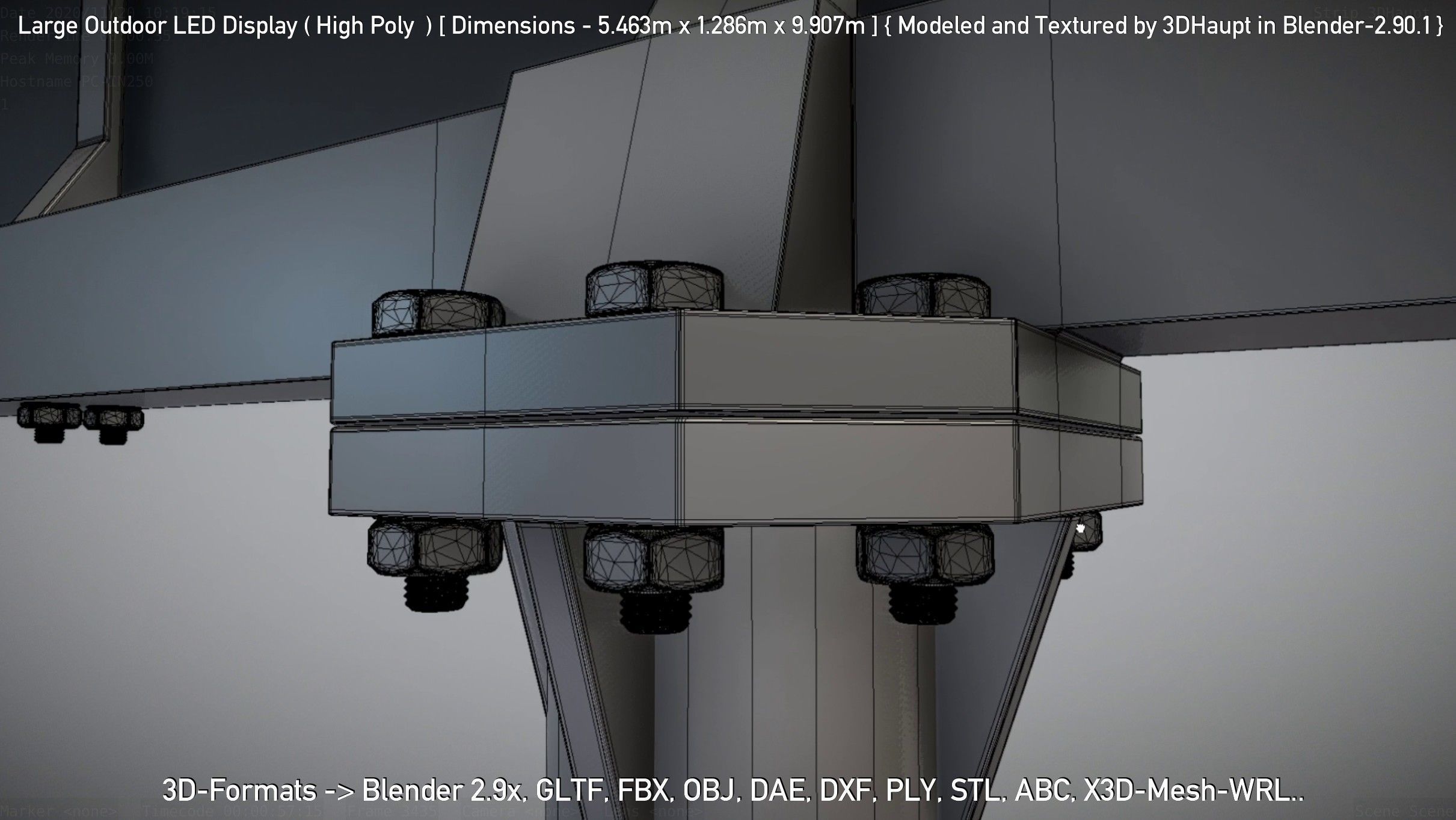 Large Outdoor LED Display High-Poly 3D model_139