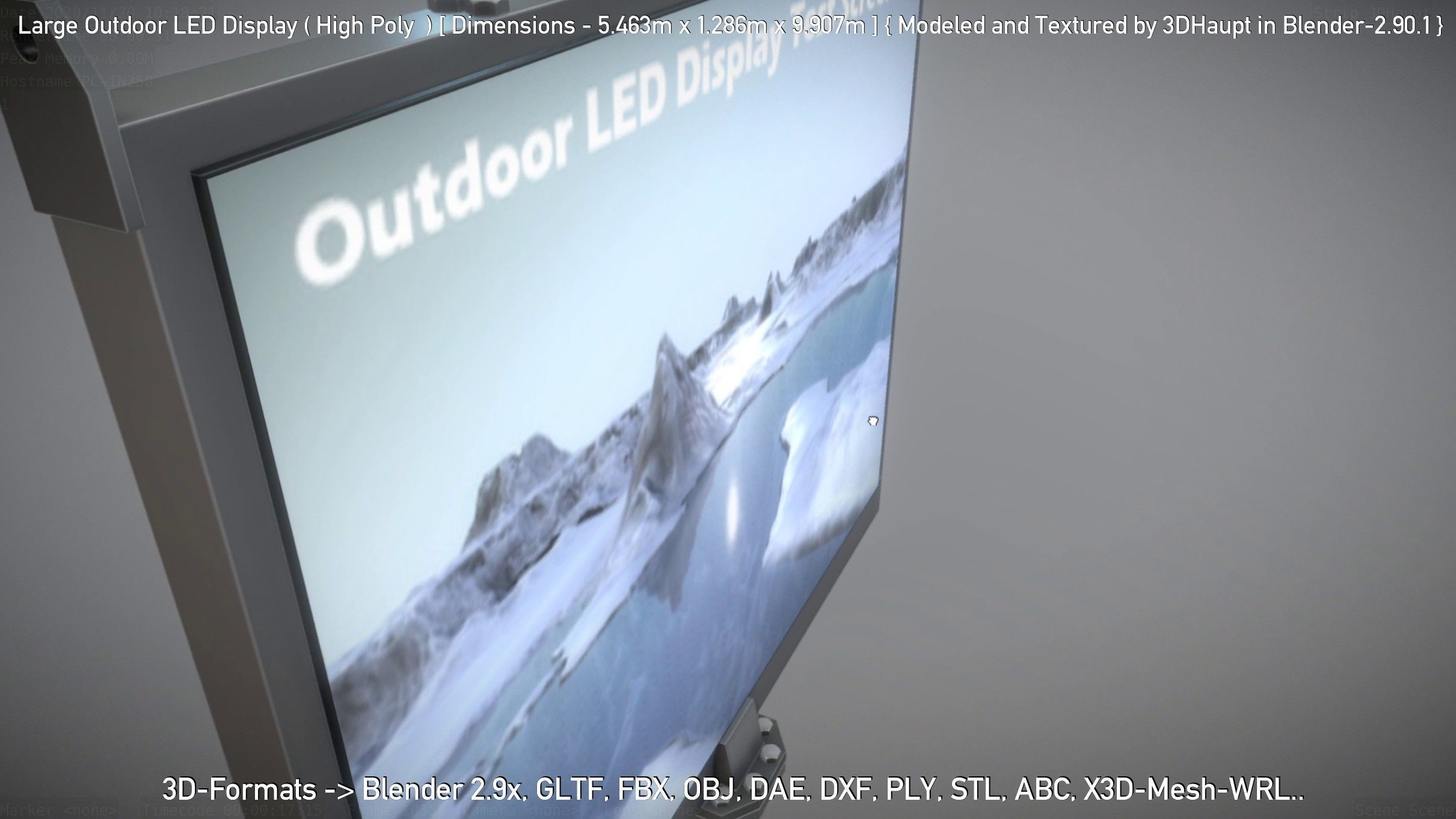 Large Outdoor LED Display High-Poly 3D model_113