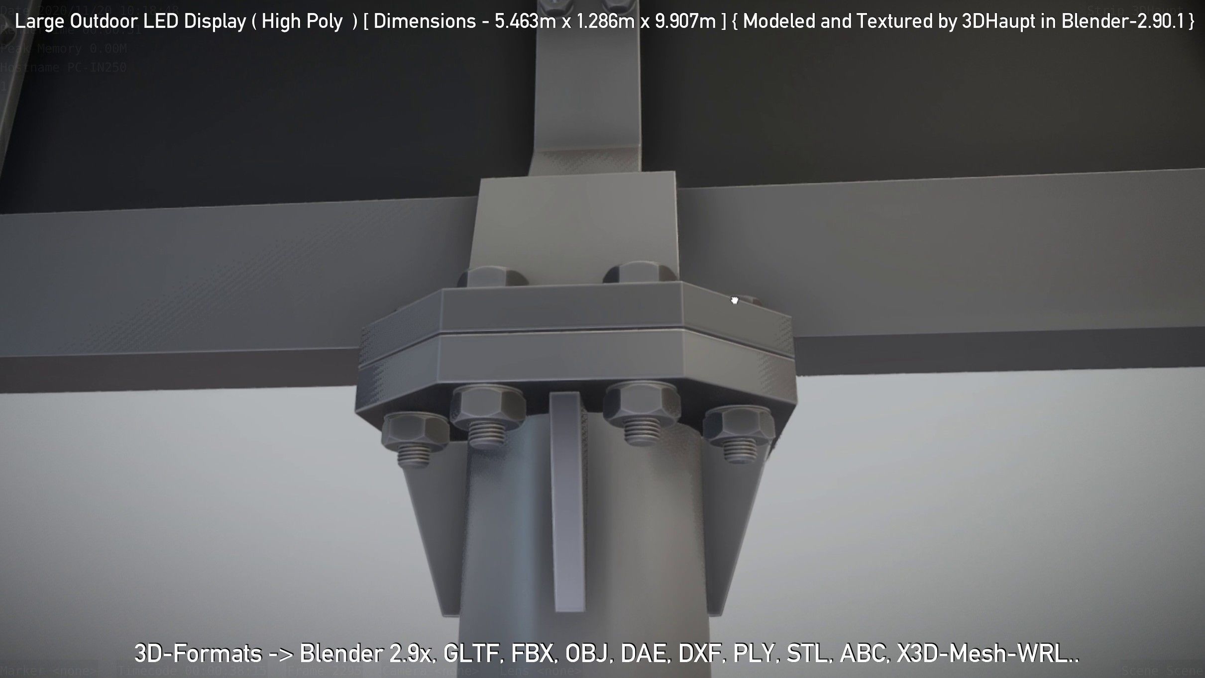 Large Outdoor LED Display High-Poly 3D model_79