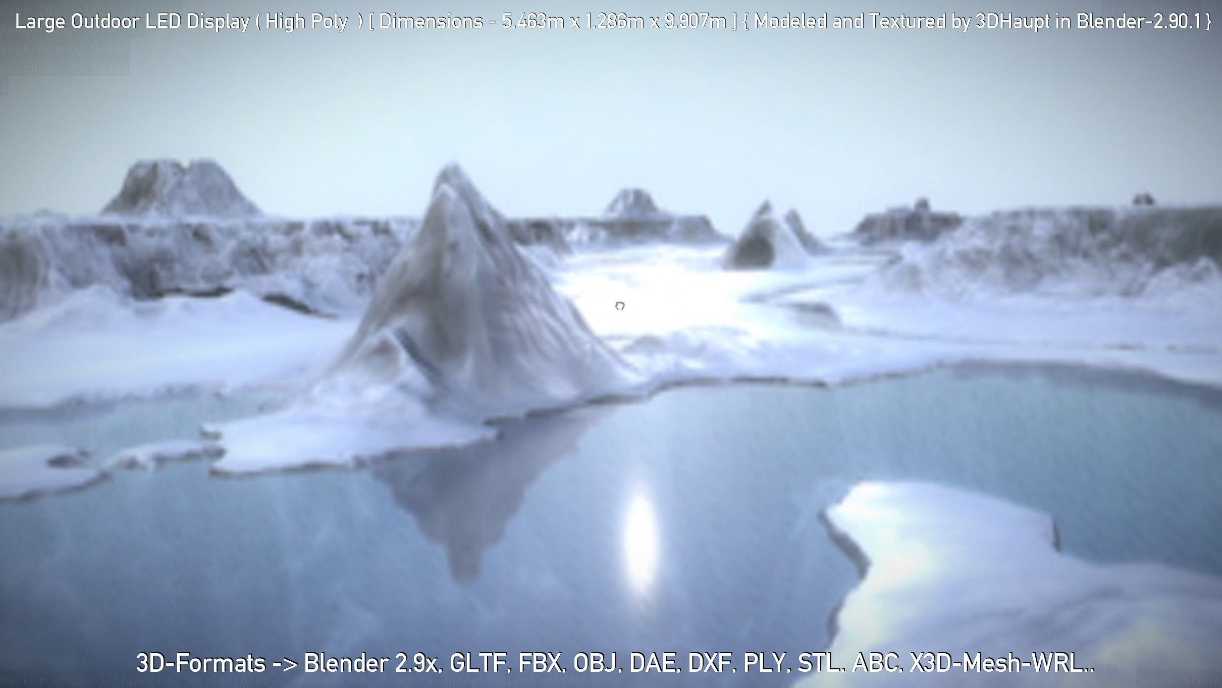 Large Outdoor LED Display High-Poly 3D model_109