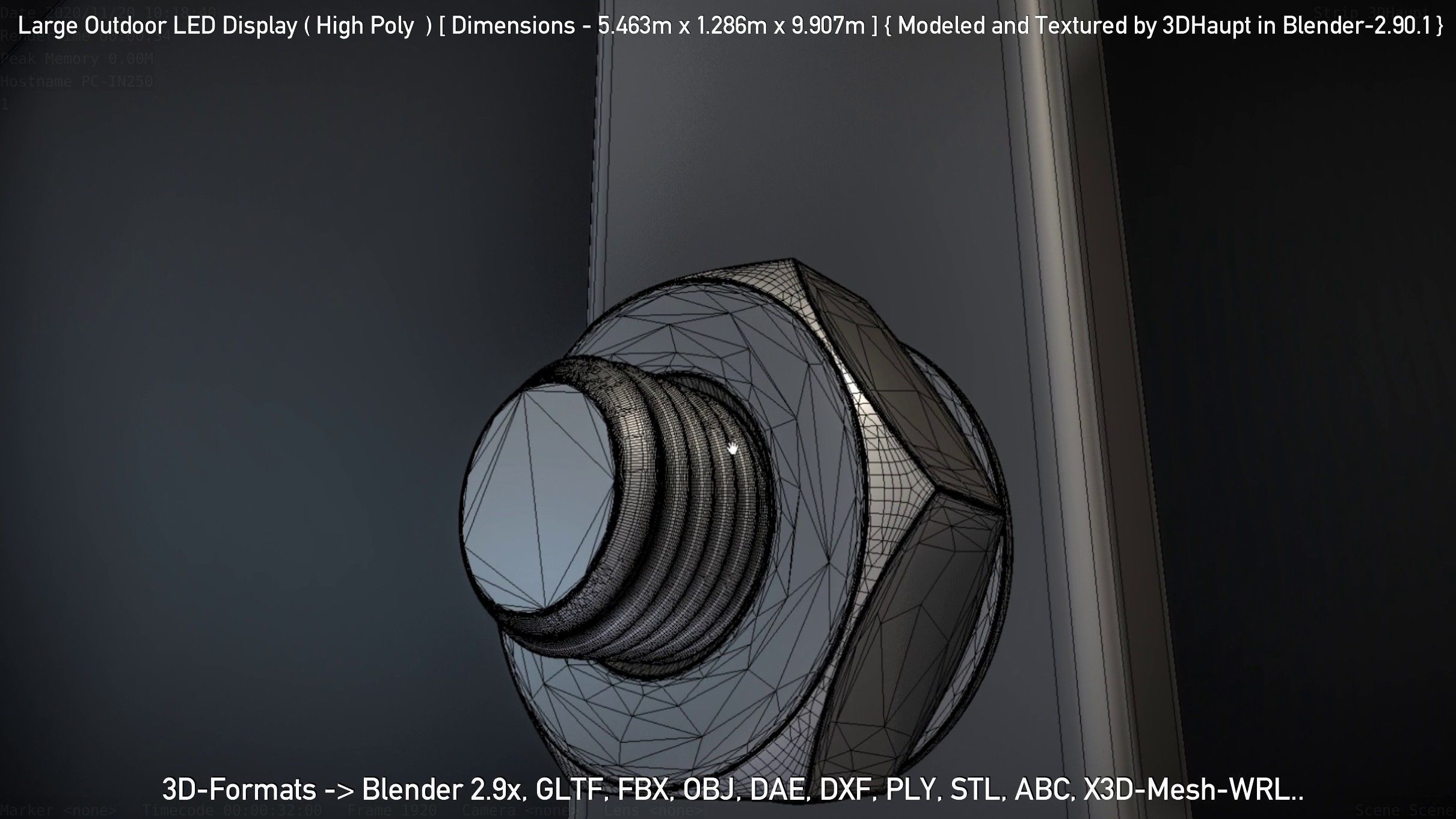 Large Outdoor LED Display High-Poly 3D model_123