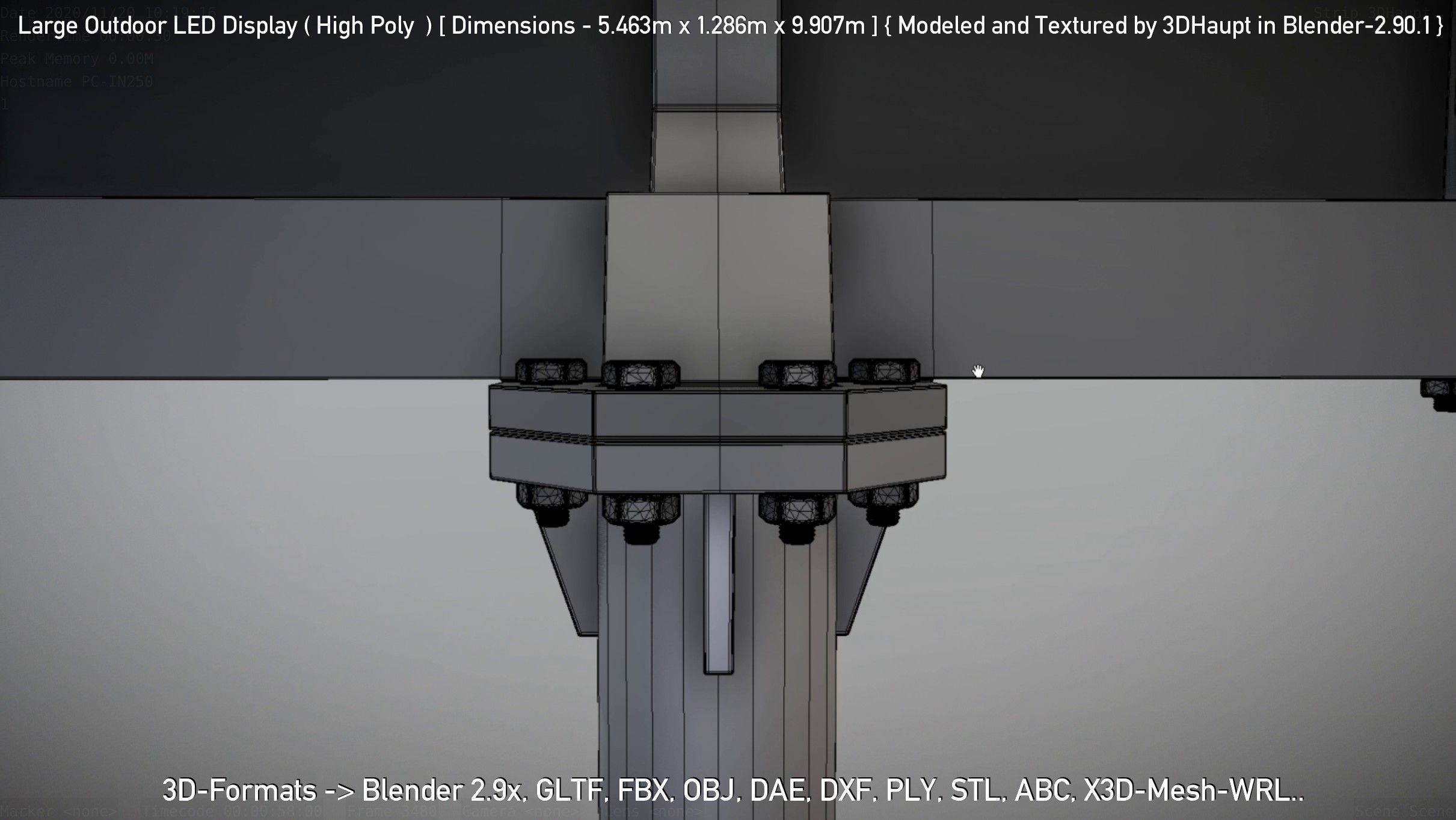 Large Outdoor LED Display High-Poly 3D model_91