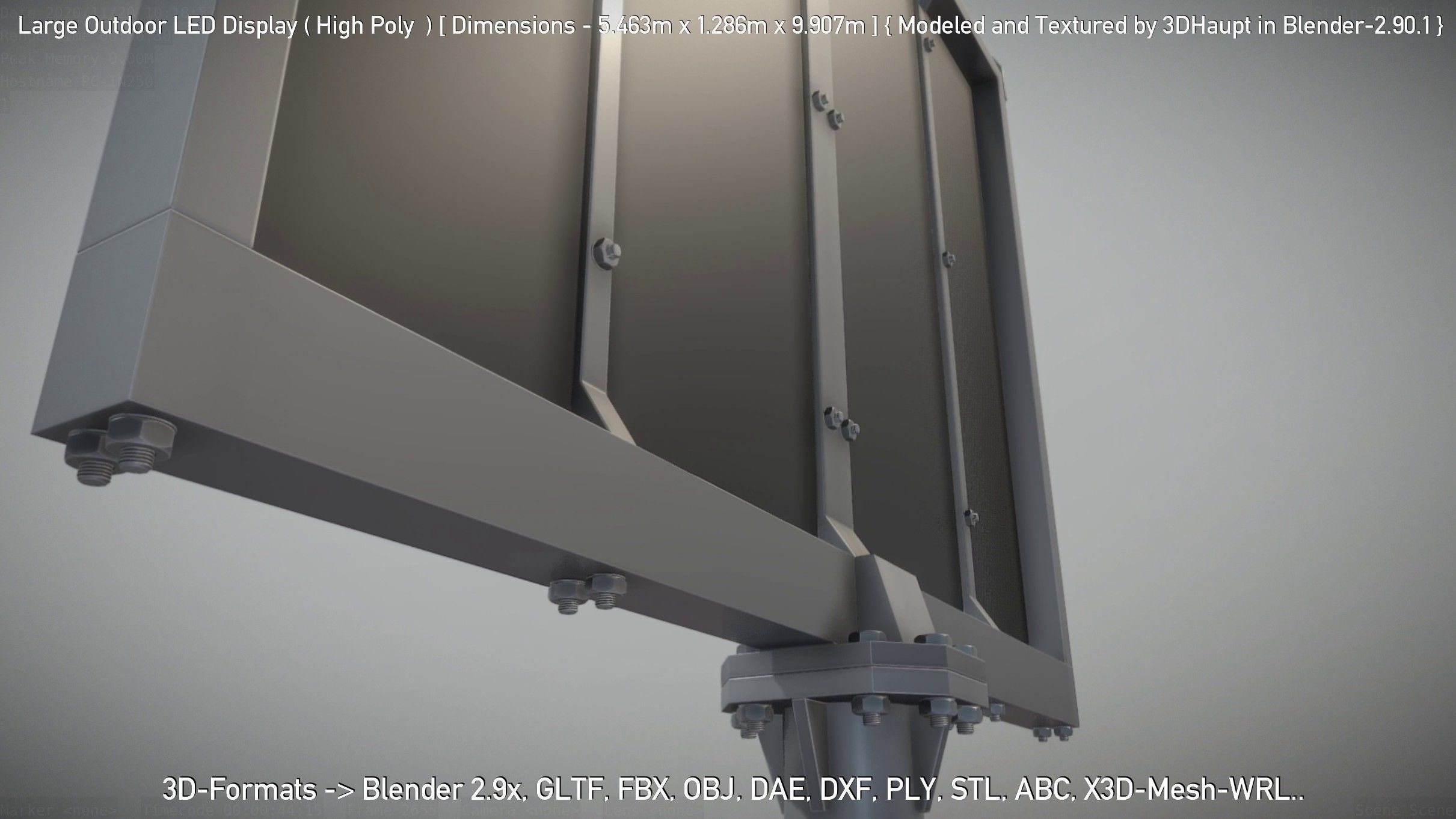 Large Outdoor LED Display High-Poly 3D model_130