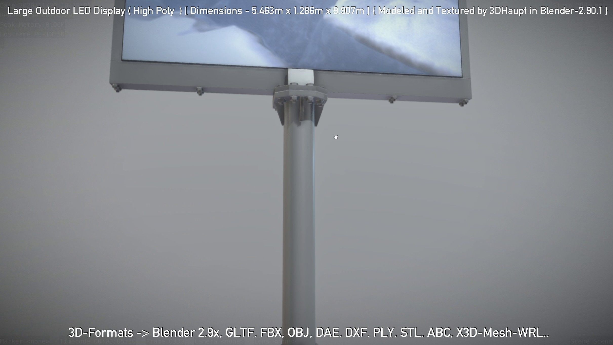 Large Outdoor LED Display High-Poly 3D model_9