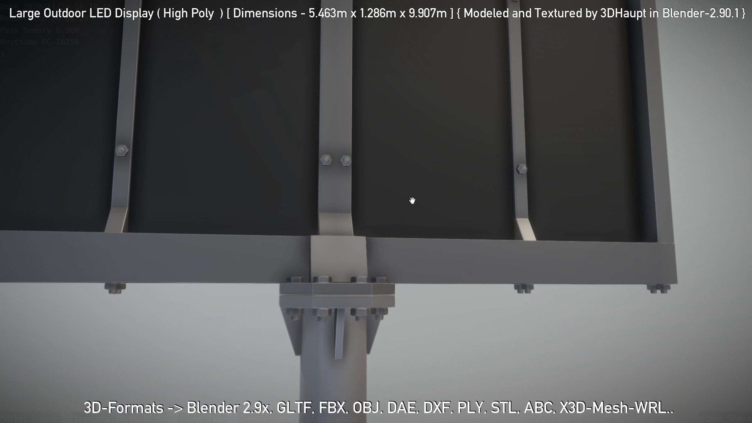 Large Outdoor LED Display High-Poly 3D model_125