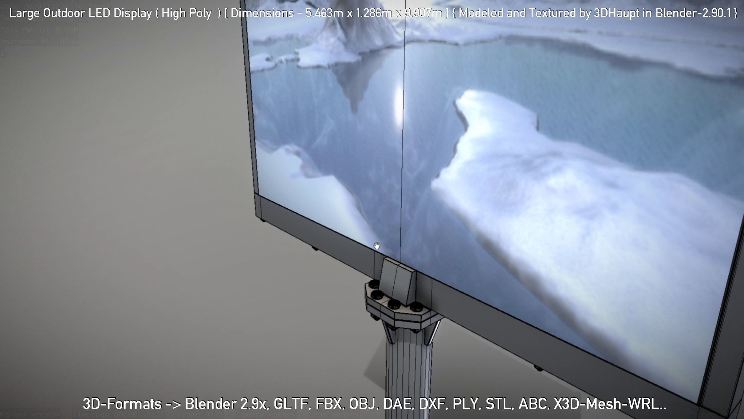 Large Outdoor LED Display High-Poly 3D model_87