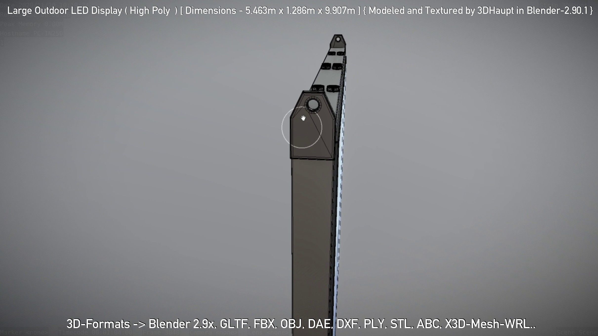 Large Outdoor LED Display High-Poly 3D model_50