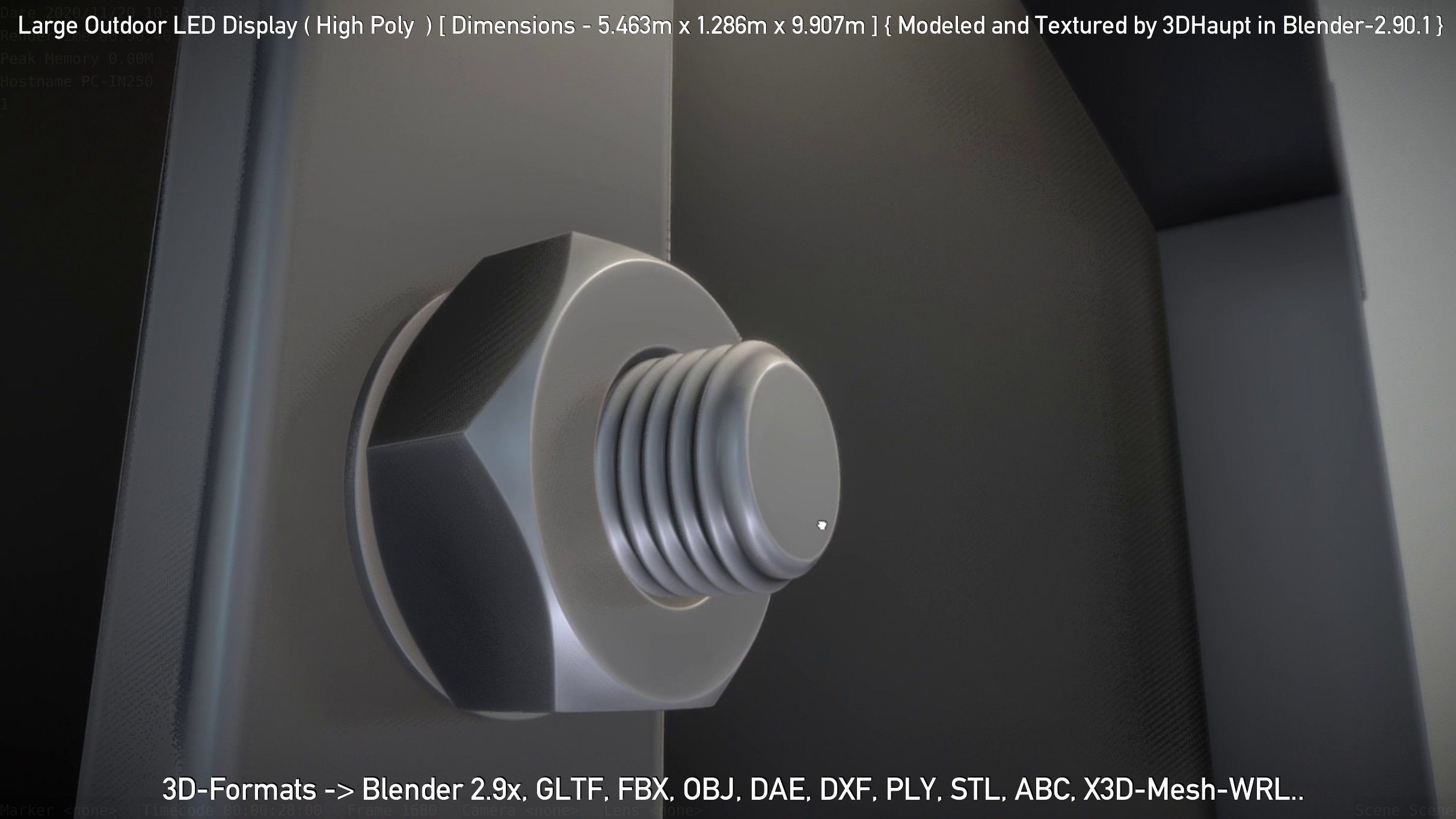 Large Outdoor LED Display High-Poly 3D model_25