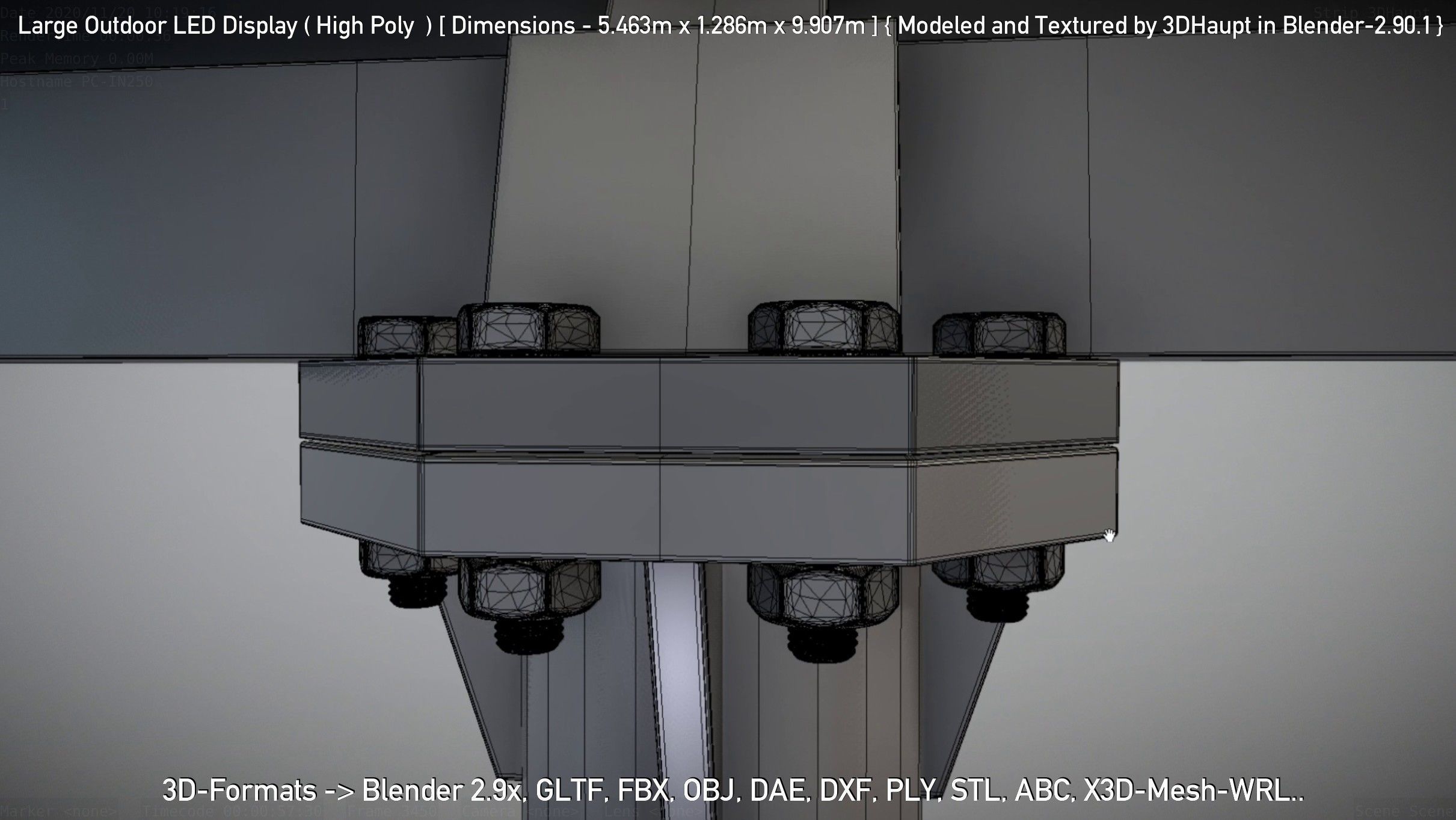 Large Outdoor LED Display High-Poly 3D model_6