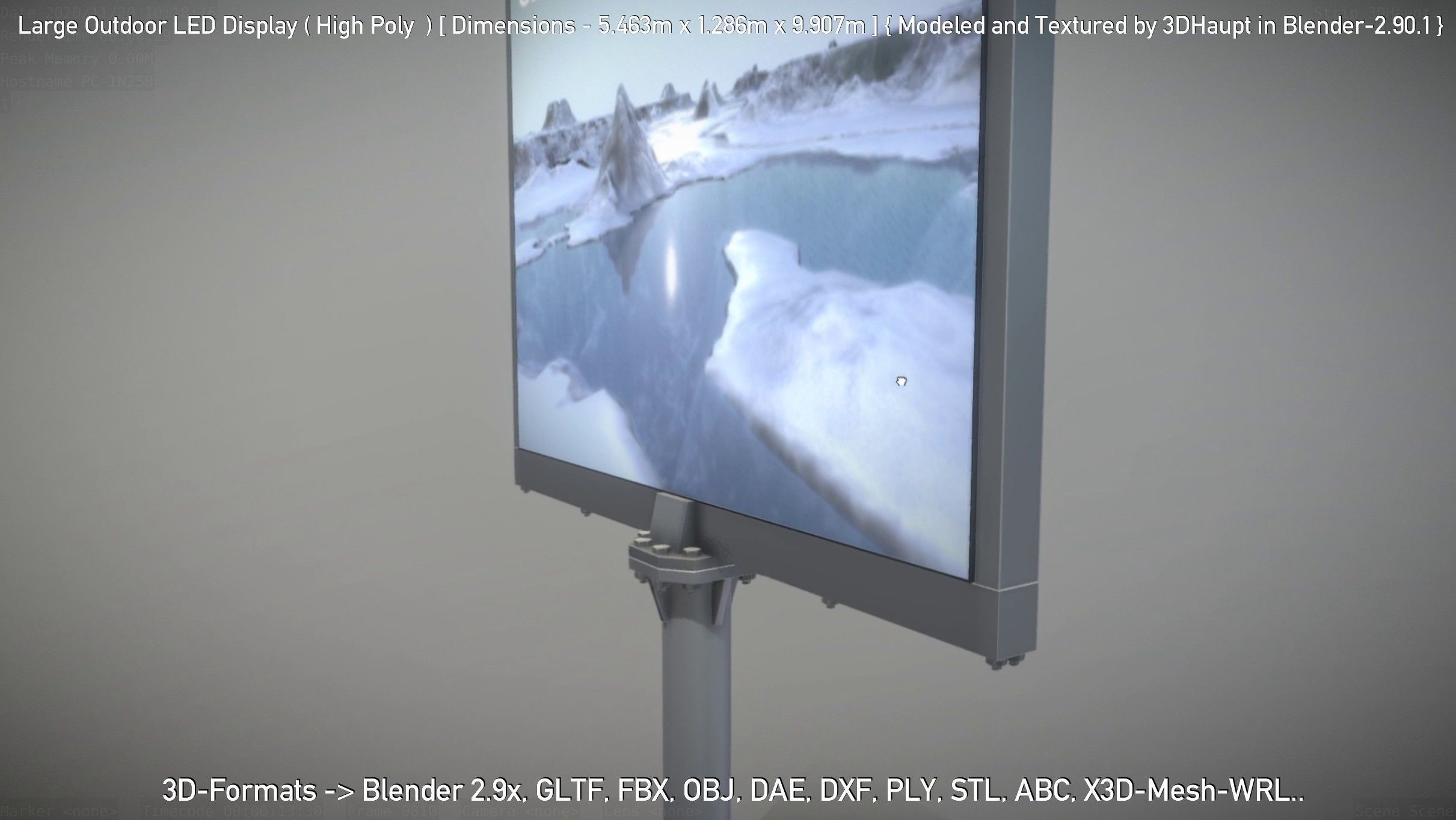 Large Outdoor LED Display High-Poly 3D model_63
