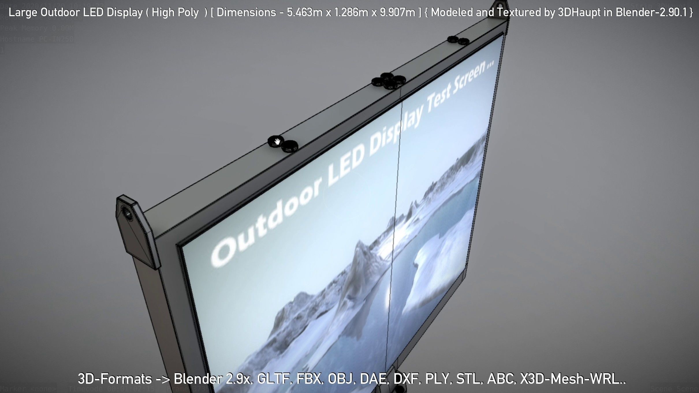 Large Outdoor LED Display High-Poly 3D model_94