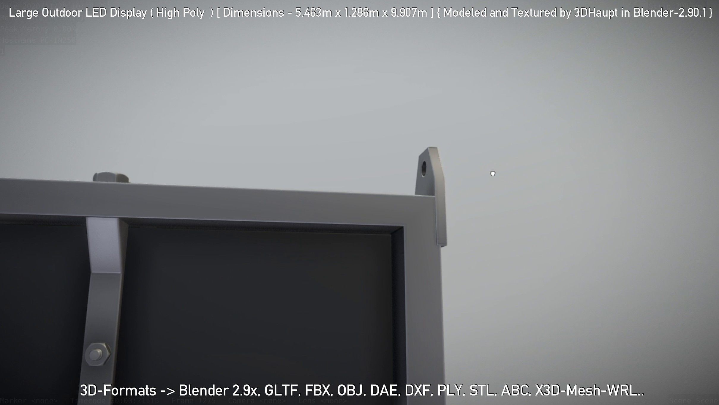 Large Outdoor LED Display High-Poly 3D model_21