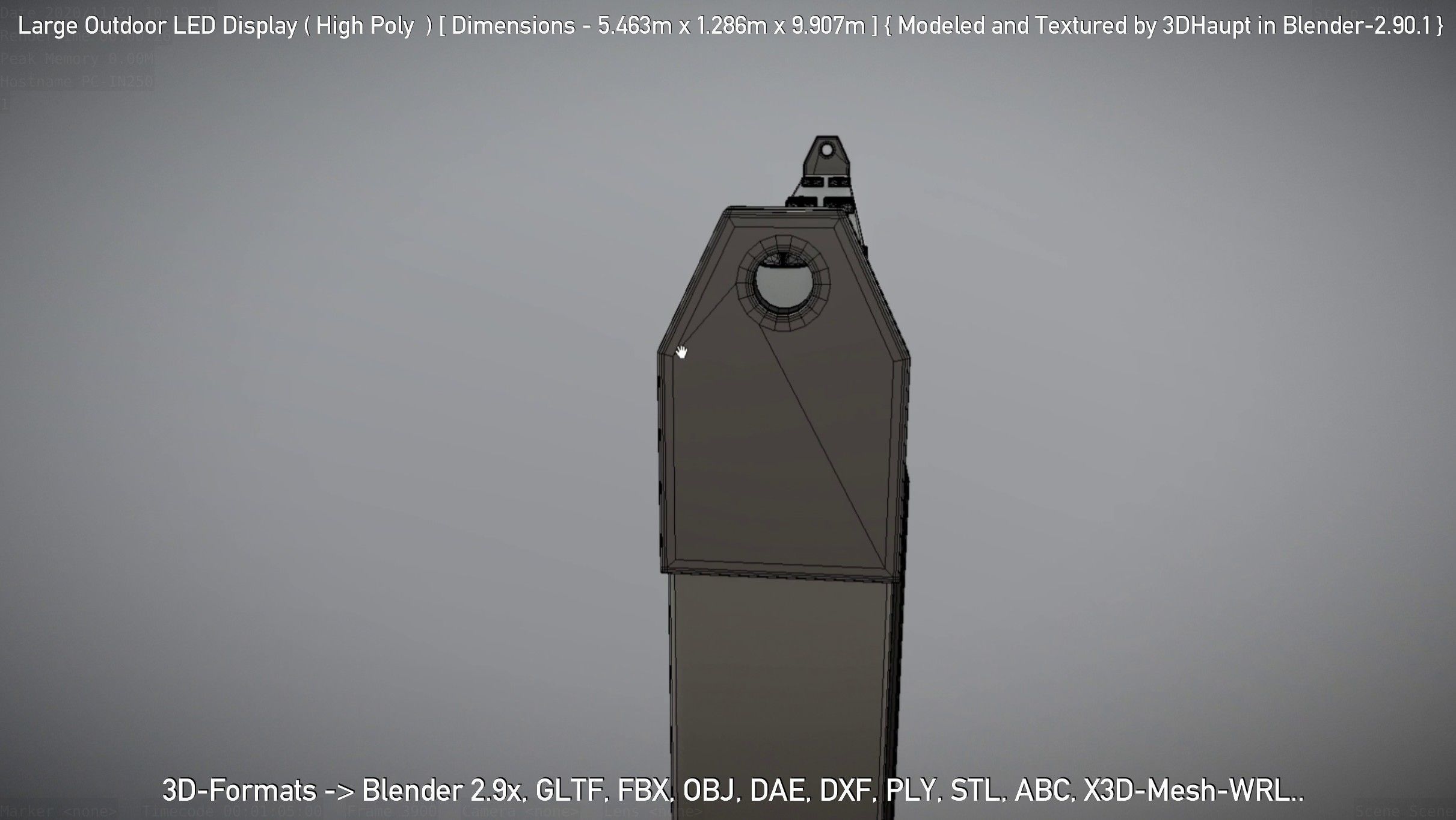 Large Outdoor LED Display High-Poly 3D model_96