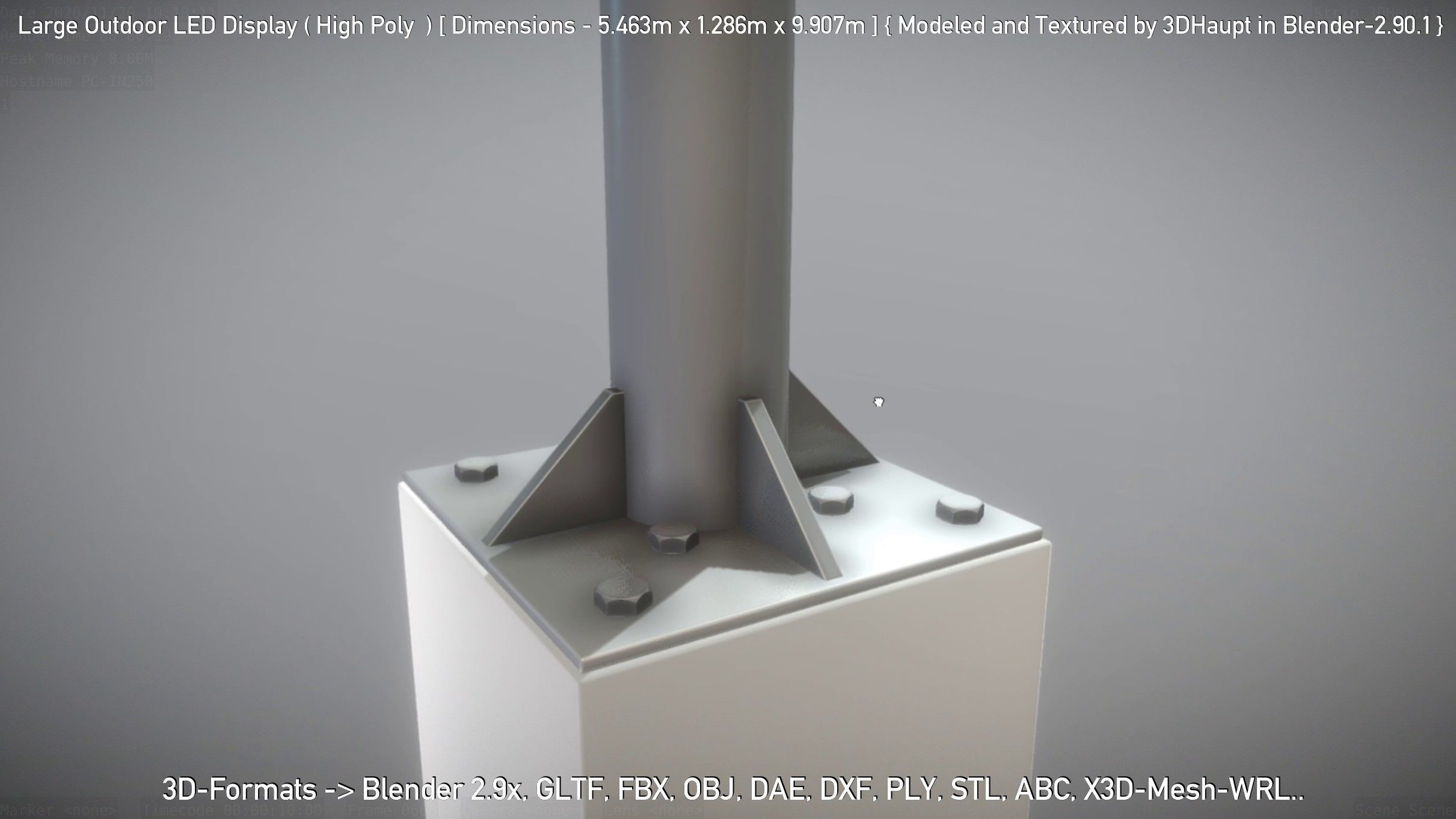 Large Outdoor LED Display High-Poly 3D model_61