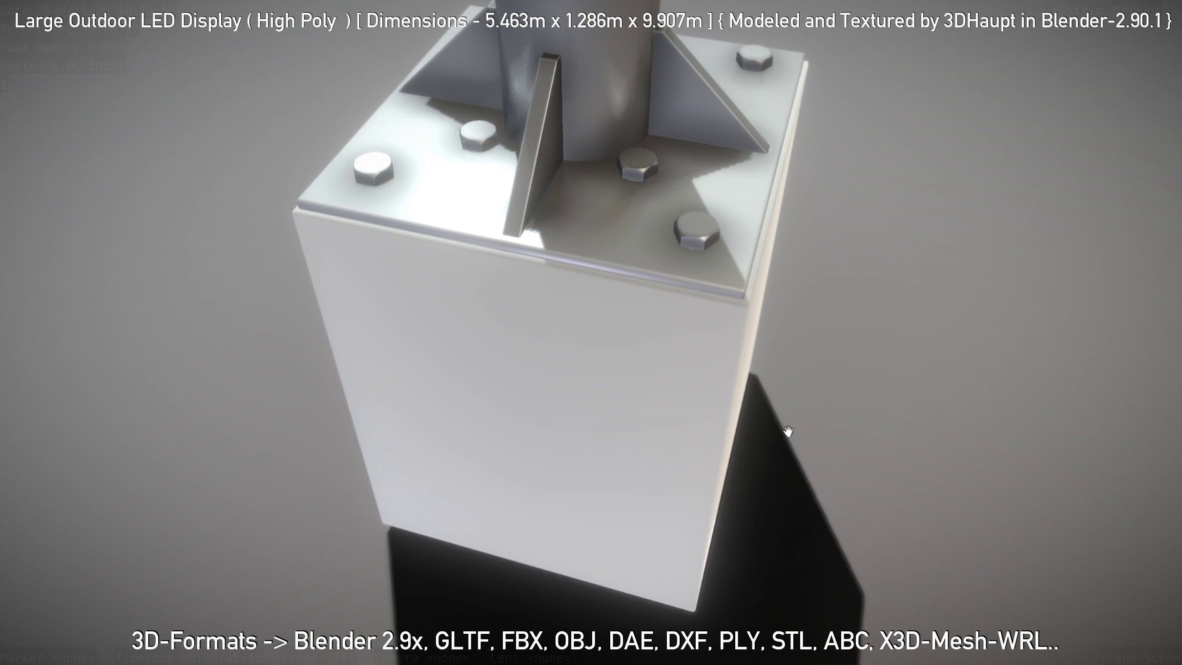 Large Outdoor LED Display High-Poly 3D model_131