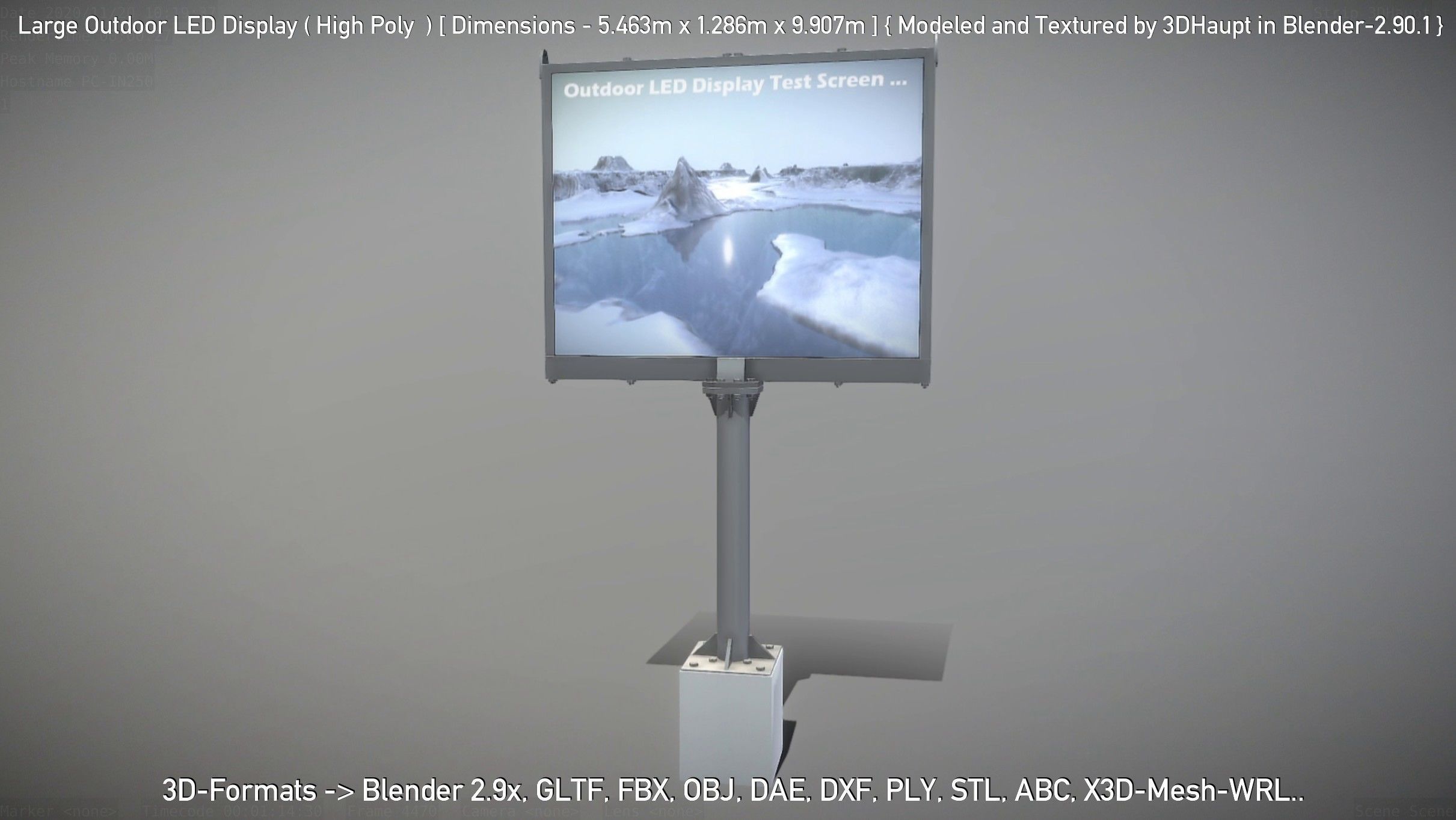 Large Outdoor LED Display High-Poly 3D model_58