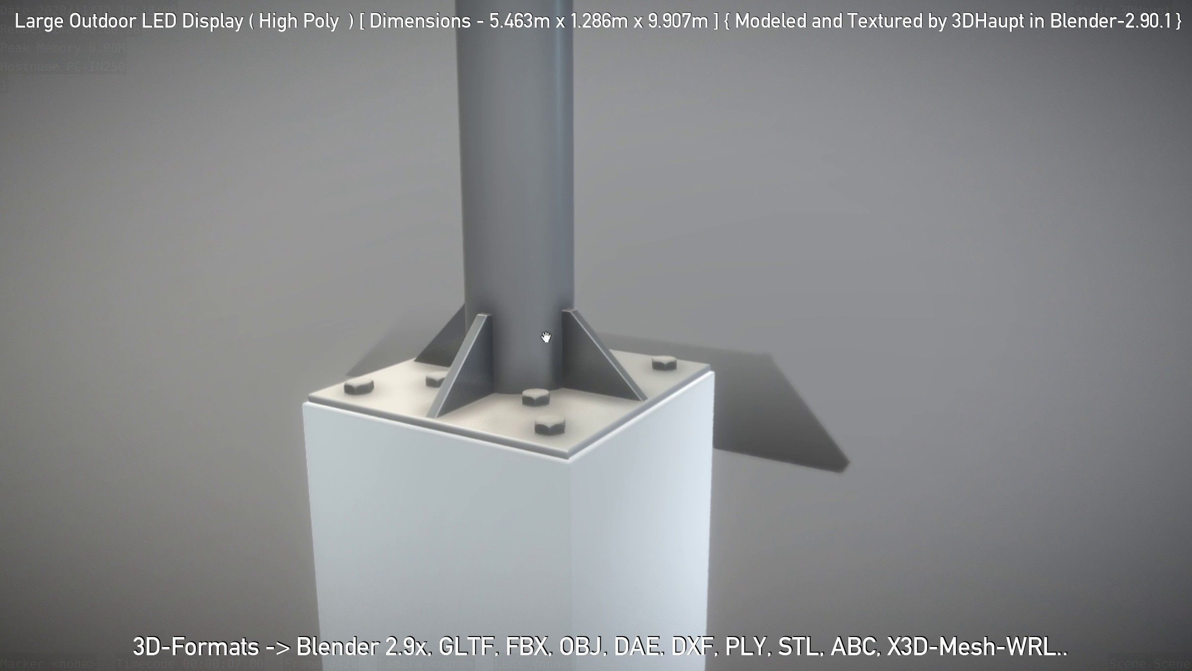 Large Outdoor LED Display High-Poly 3D model_40