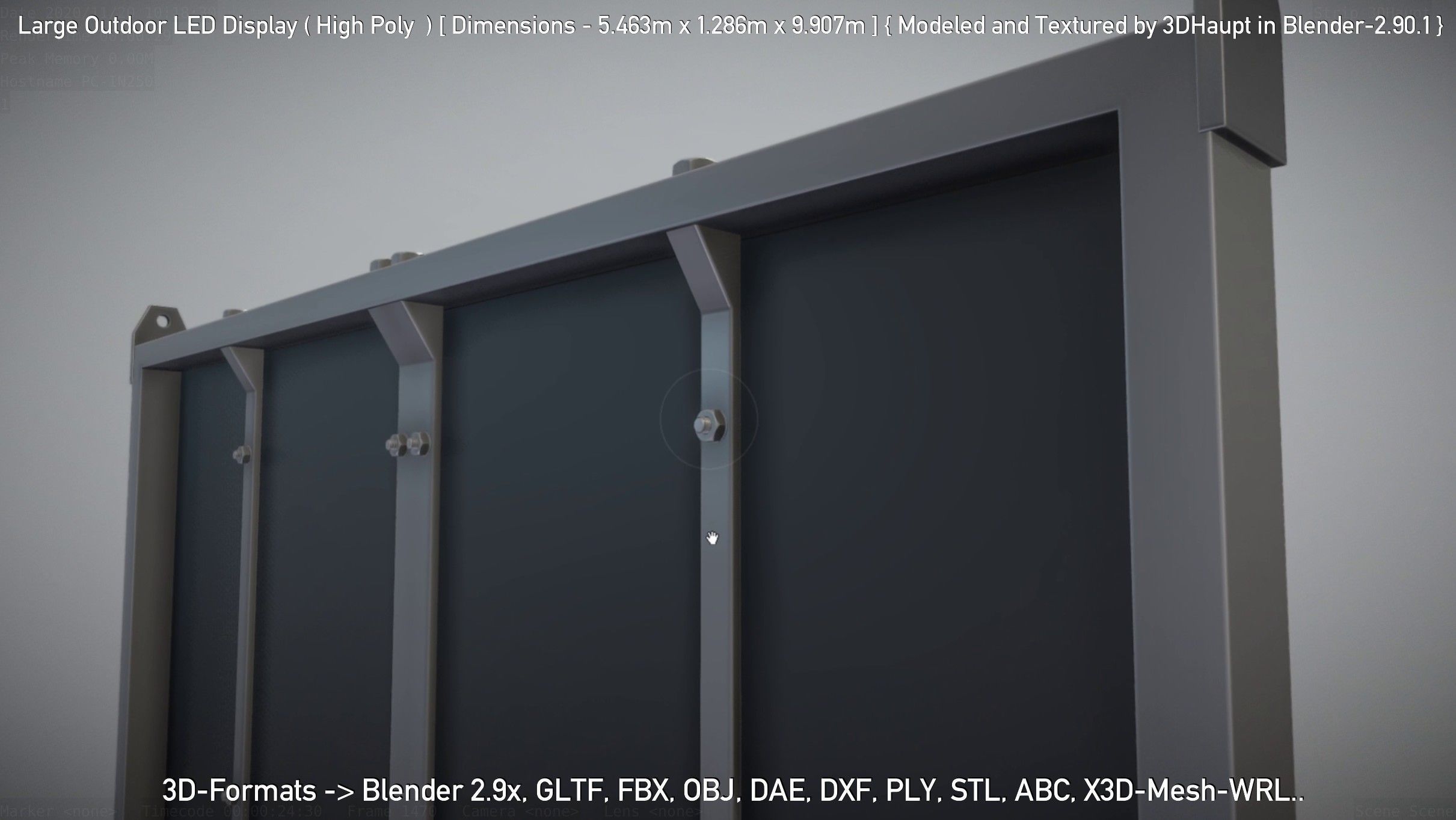 Large Outdoor LED Display High-Poly 3D model_23