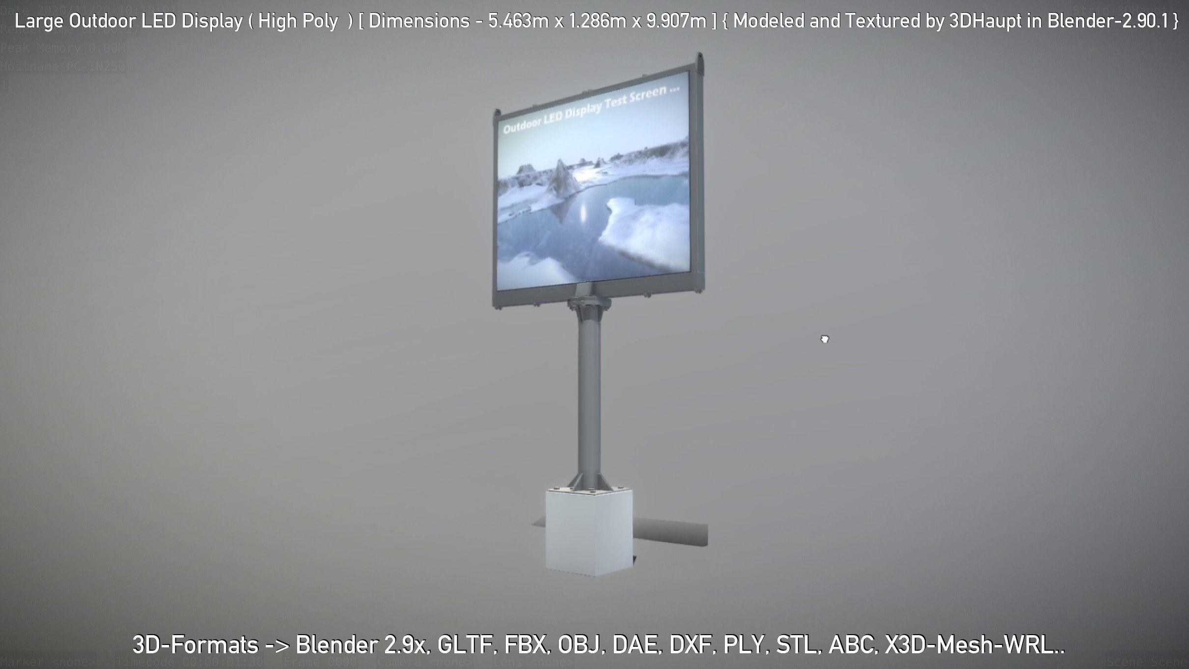 Large Outdoor LED Display High-Poly 3D model_7